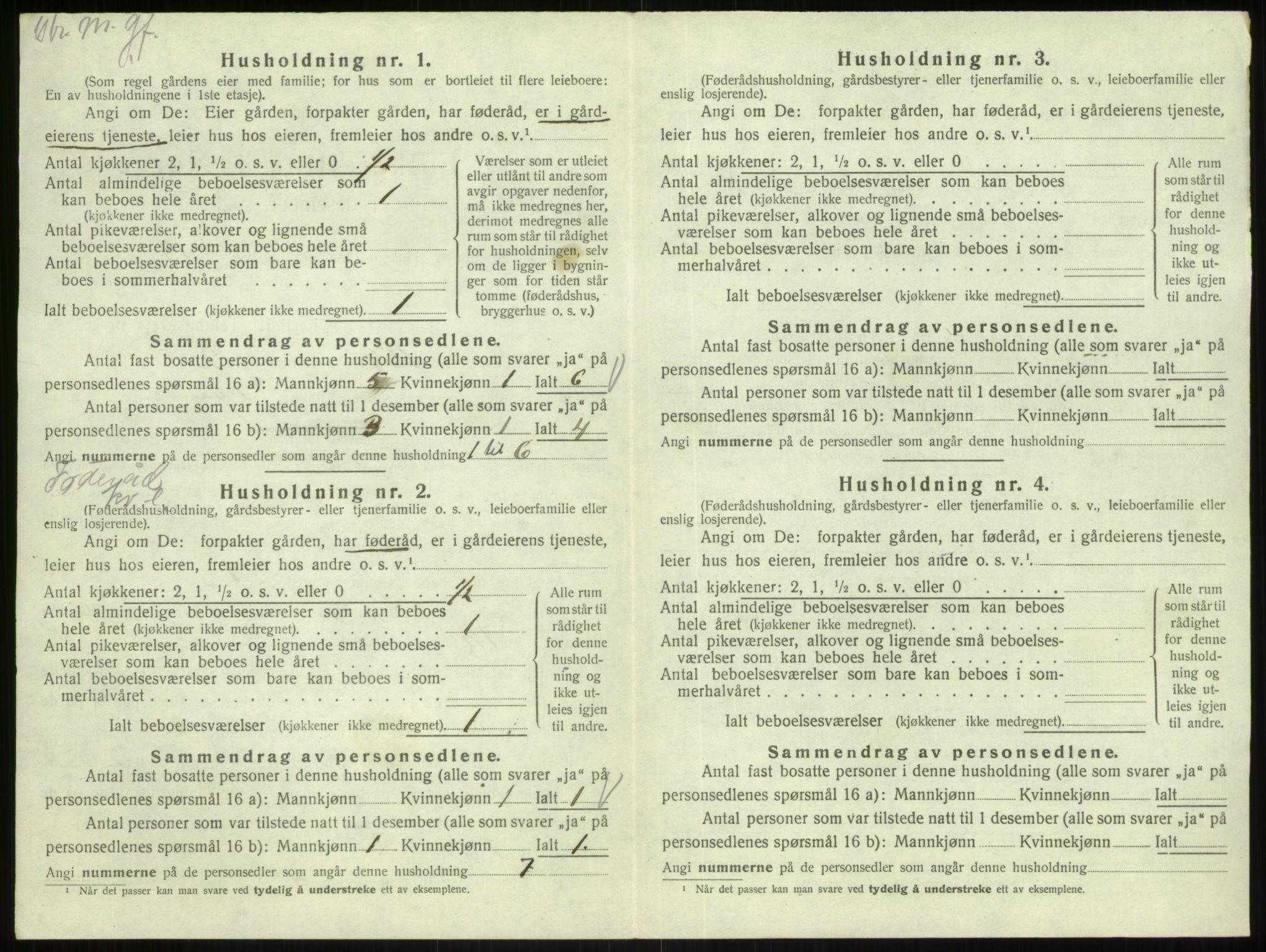 SAB, 1920 census for Austrheim, 1920, p. 617