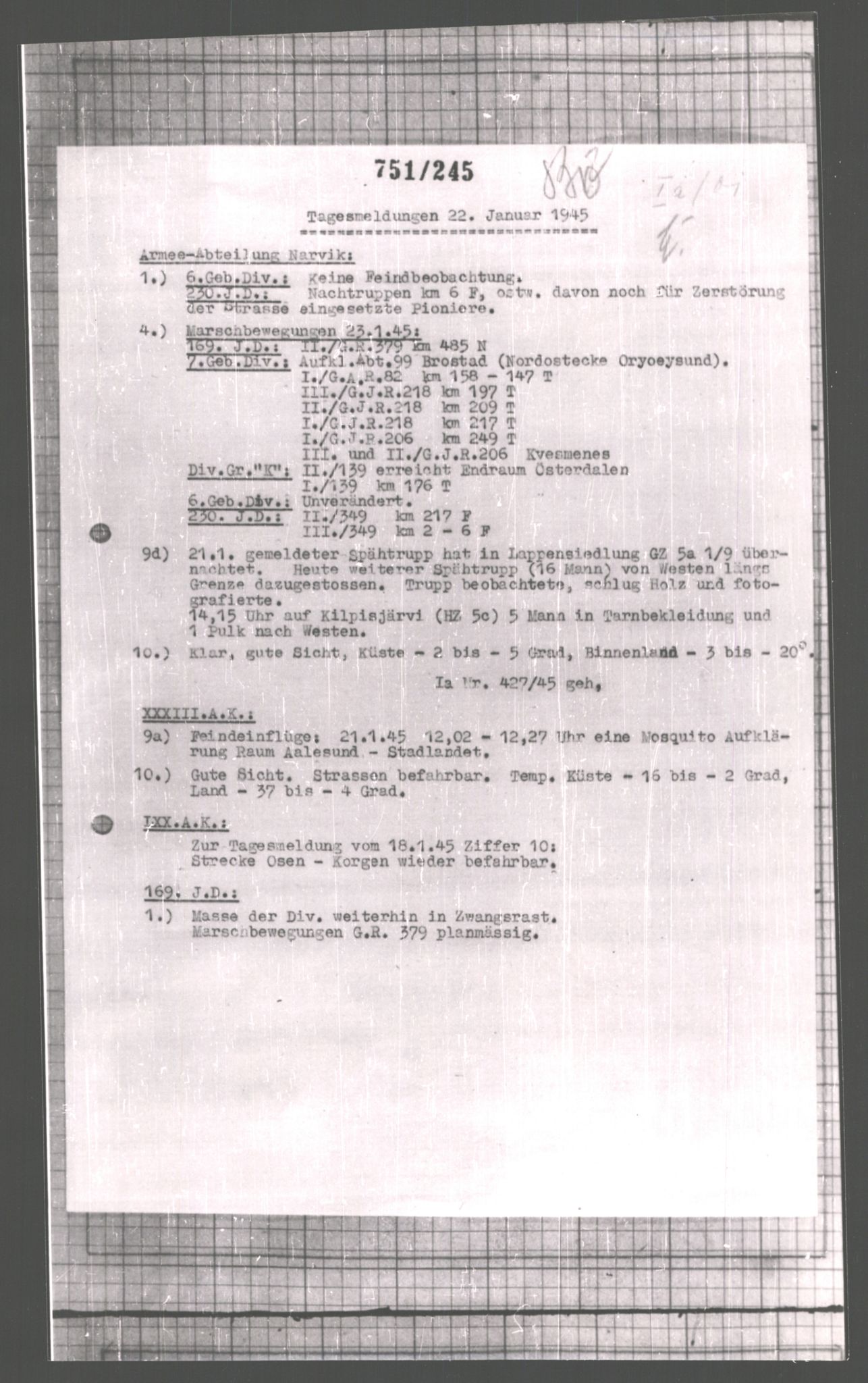 Forsvarets Overkommando. 2 kontor. Arkiv 11.4. Spredte tyske arkivsaker, AV/RA-RAFA-7031/D/Dar/Dara/L0006: Krigsdagbøker for 20. Gebirgs-Armee-Oberkommando (AOK 20), 1945, p. 717