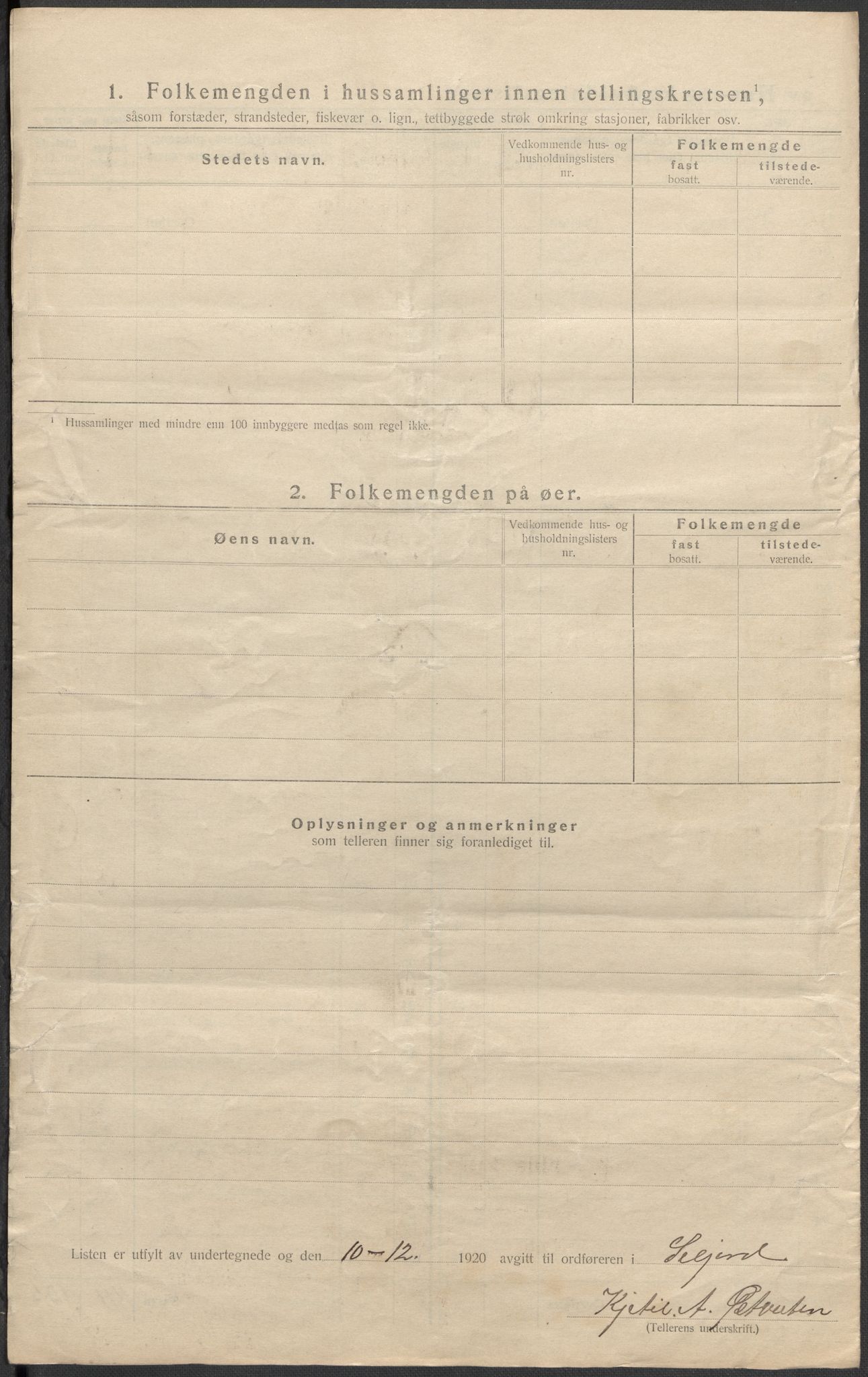 SAKO, 1920 census for Seljord, 1920, p. 17