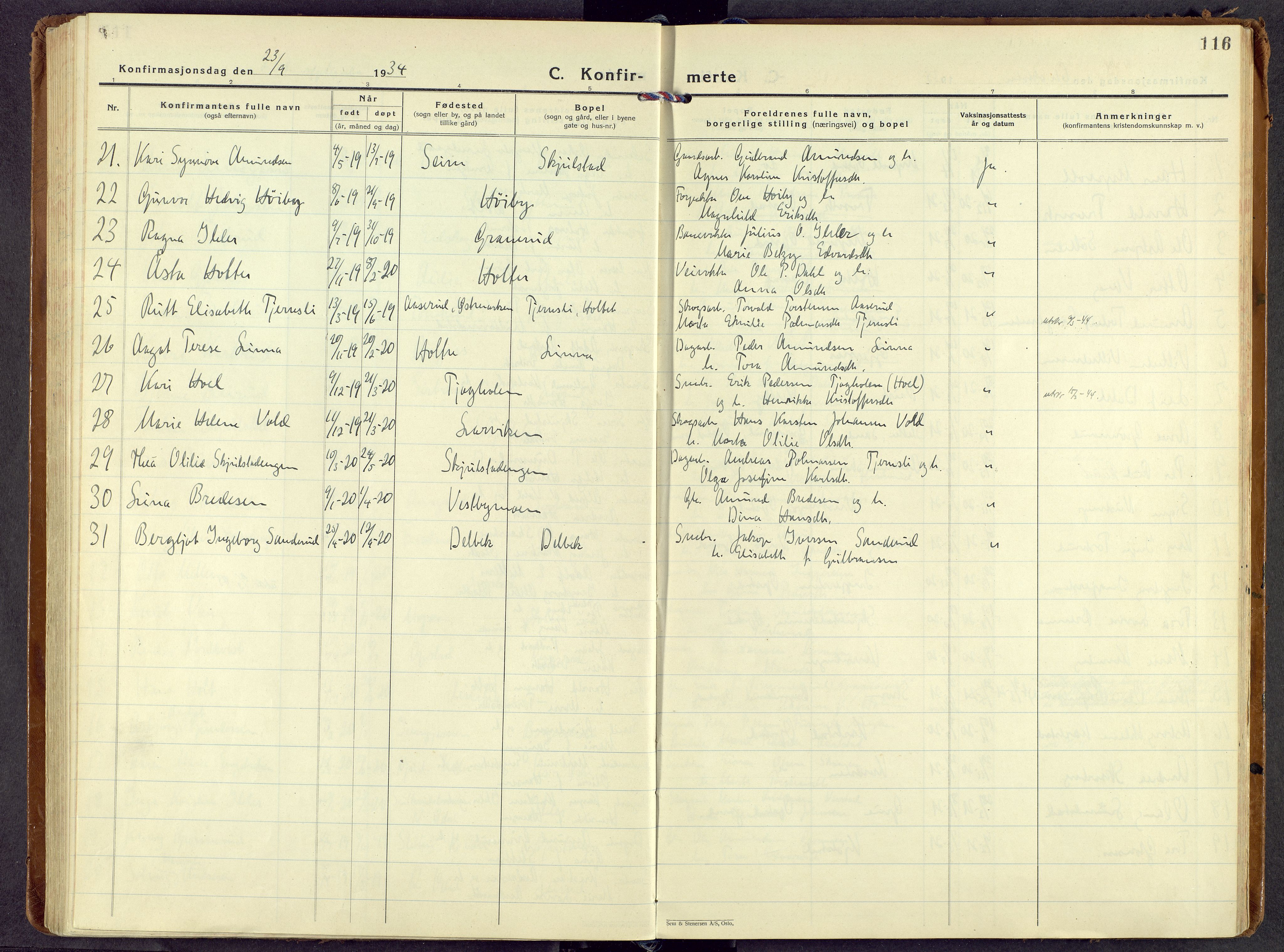 Sør-Odal prestekontor, AV/SAH-PREST-030/H/Ha/Haa/L0017: Parish register (official) no. 17, 1927-1980, p. 116