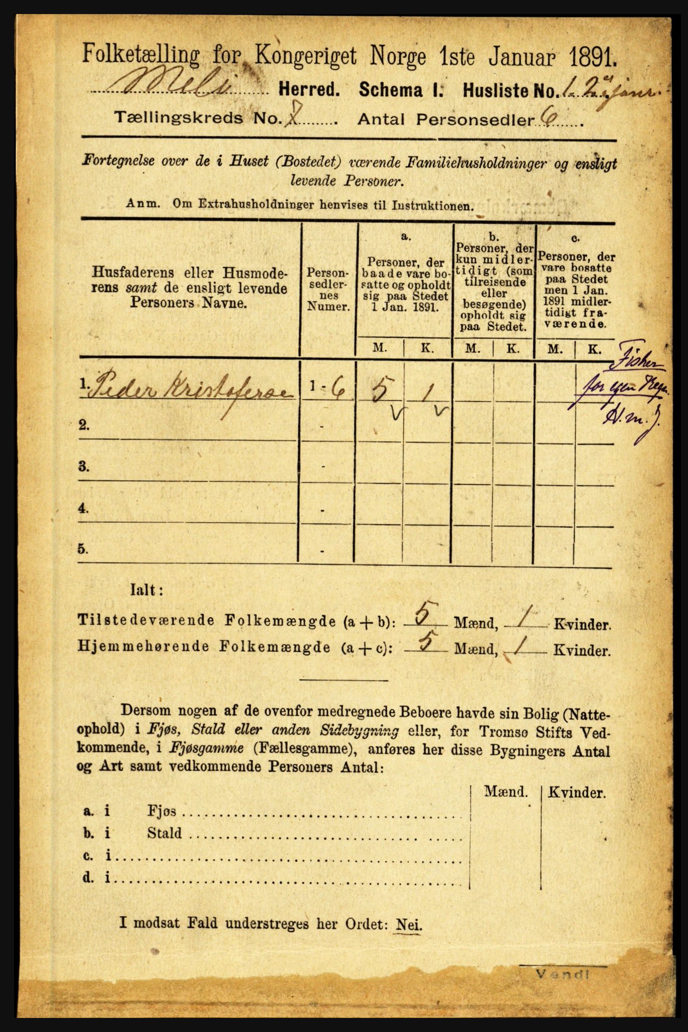 RA, 1891 census for 1837 Meløy, 1891, p. 2798