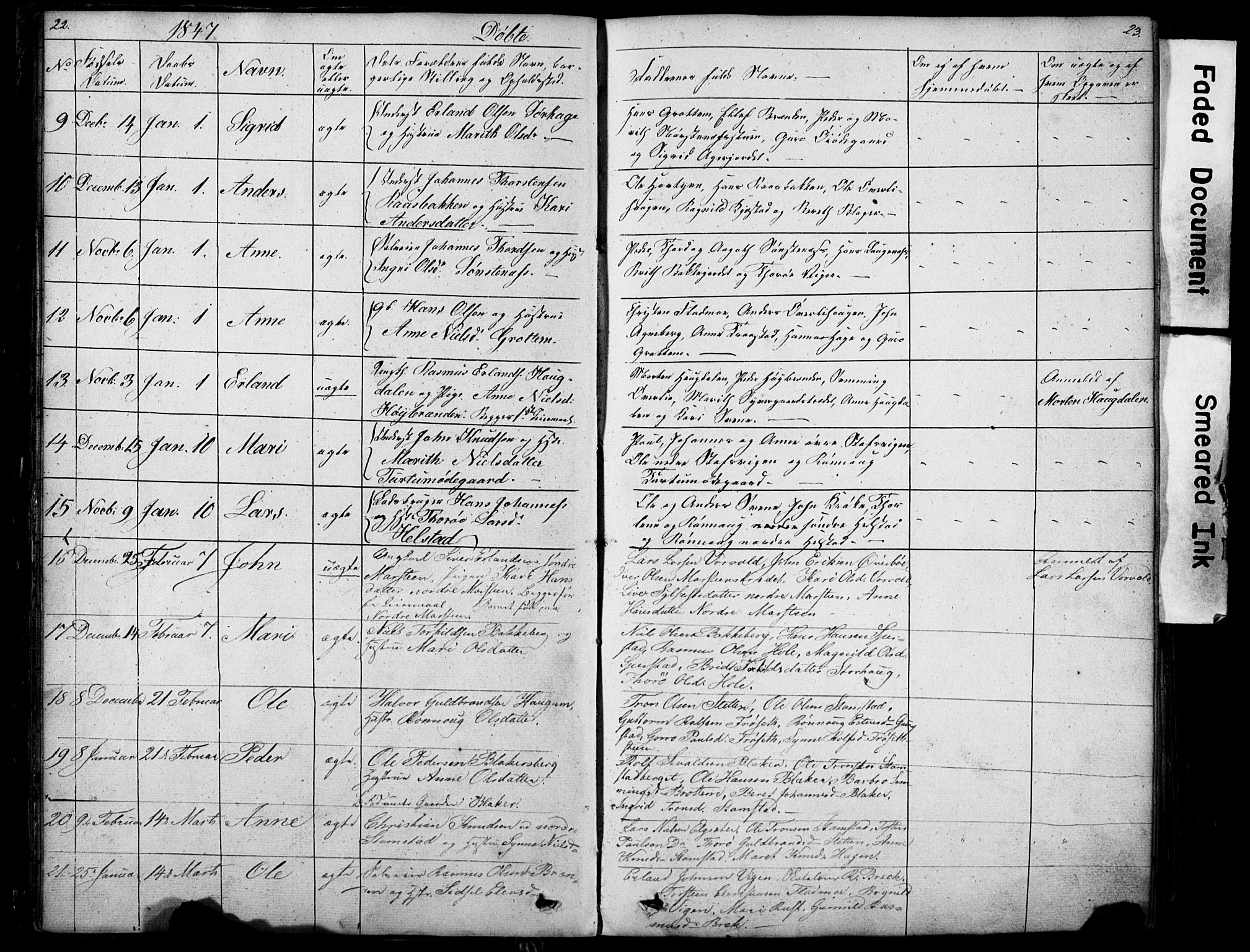 Lom prestekontor, SAH/PREST-070/L/L0012: Parish register (copy) no. 12, 1845-1873, p. 22-23