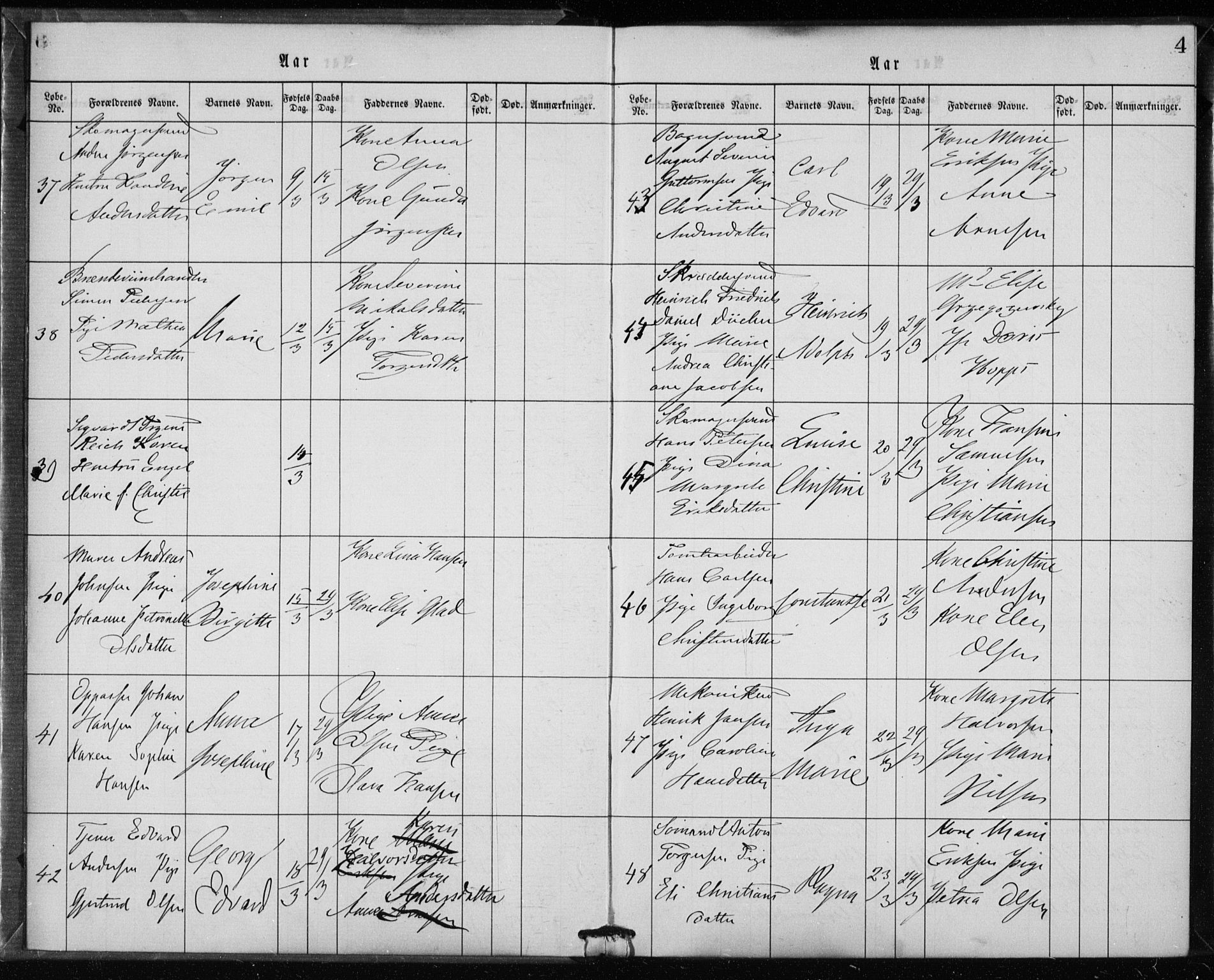 Rikshospitalet prestekontor Kirkebøker, AV/SAO-A-10309b/K/L0002/0003: Baptism register no. 2.3, 1868-1876, p. 4