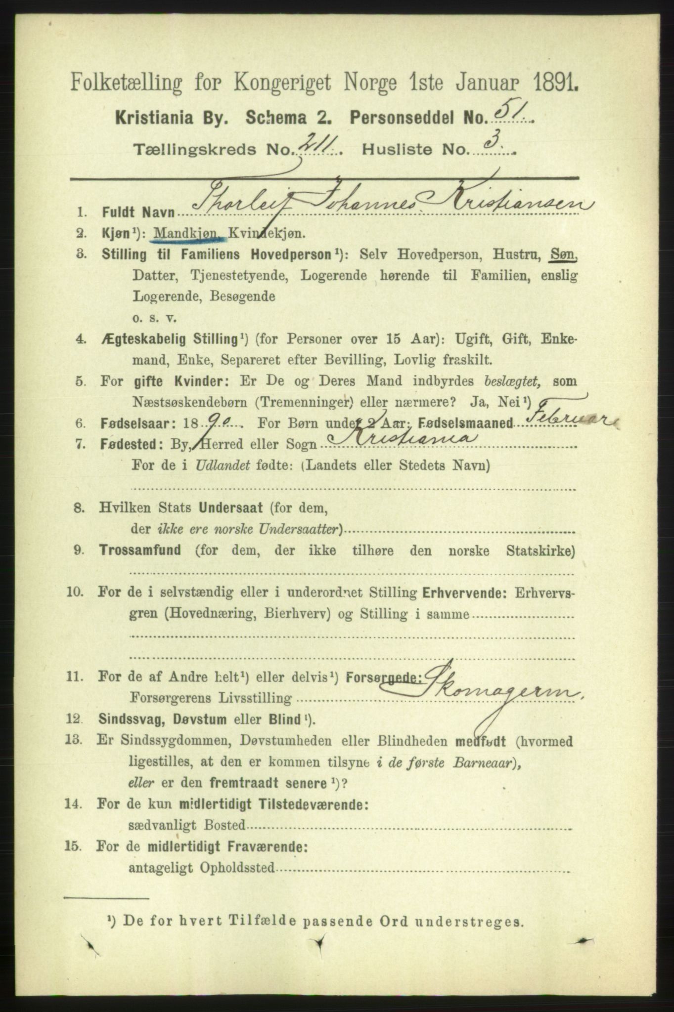 RA, 1891 census for 0301 Kristiania, 1891, p. 125976