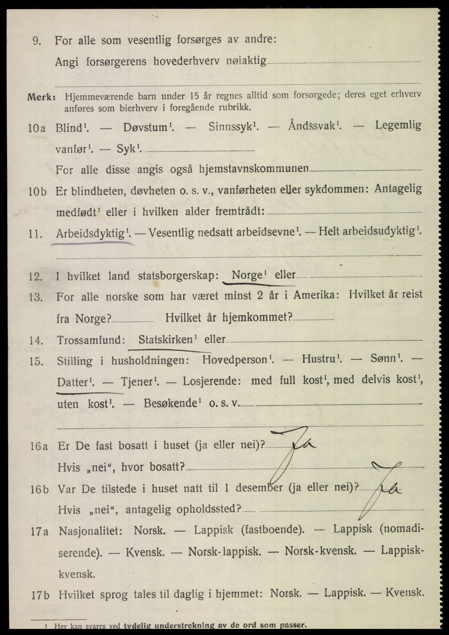 SAT, 1920 census for Sørfold, 1920, p. 3178