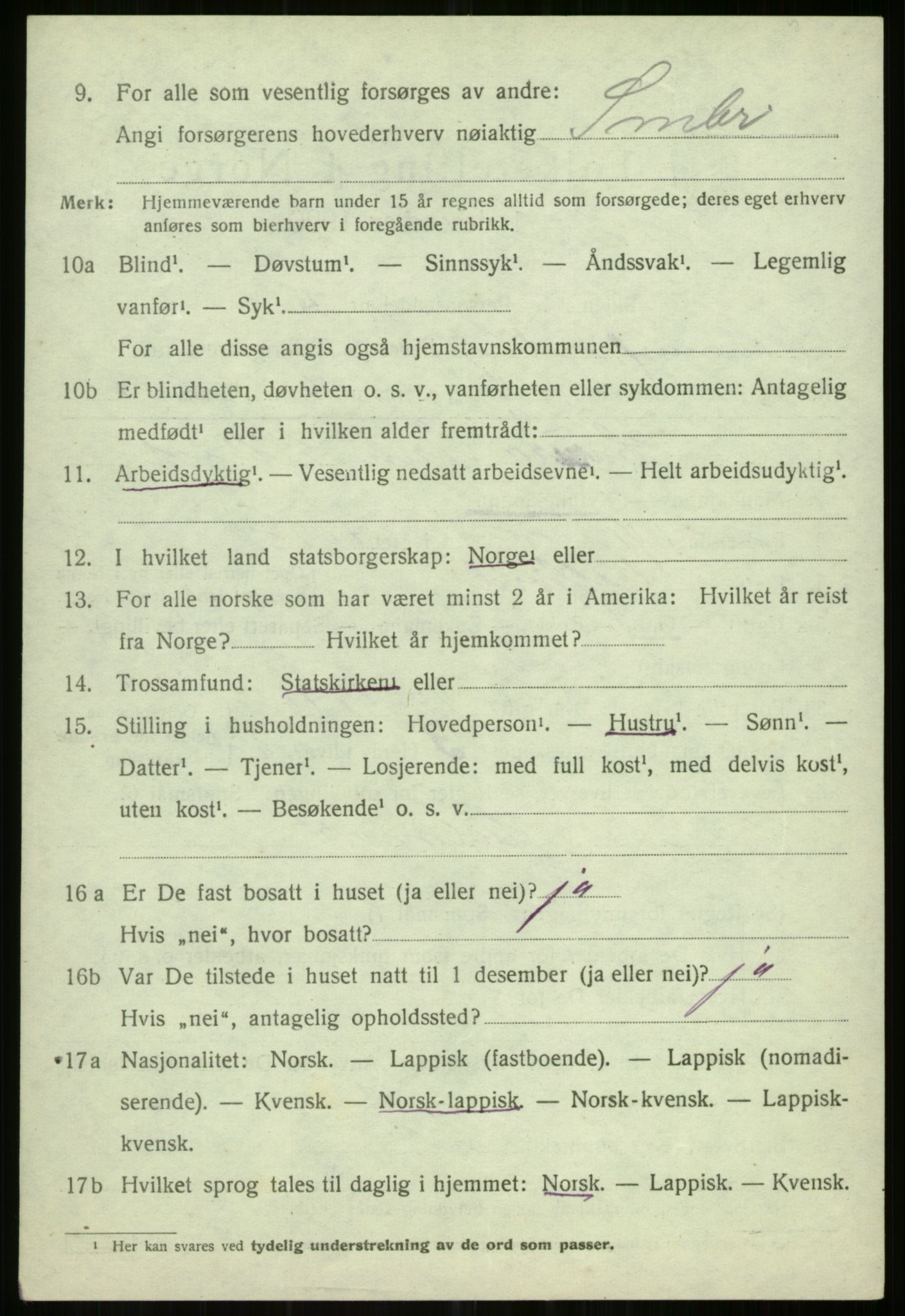SATØ, 1920 census for Helgøy, 1920, p. 1438