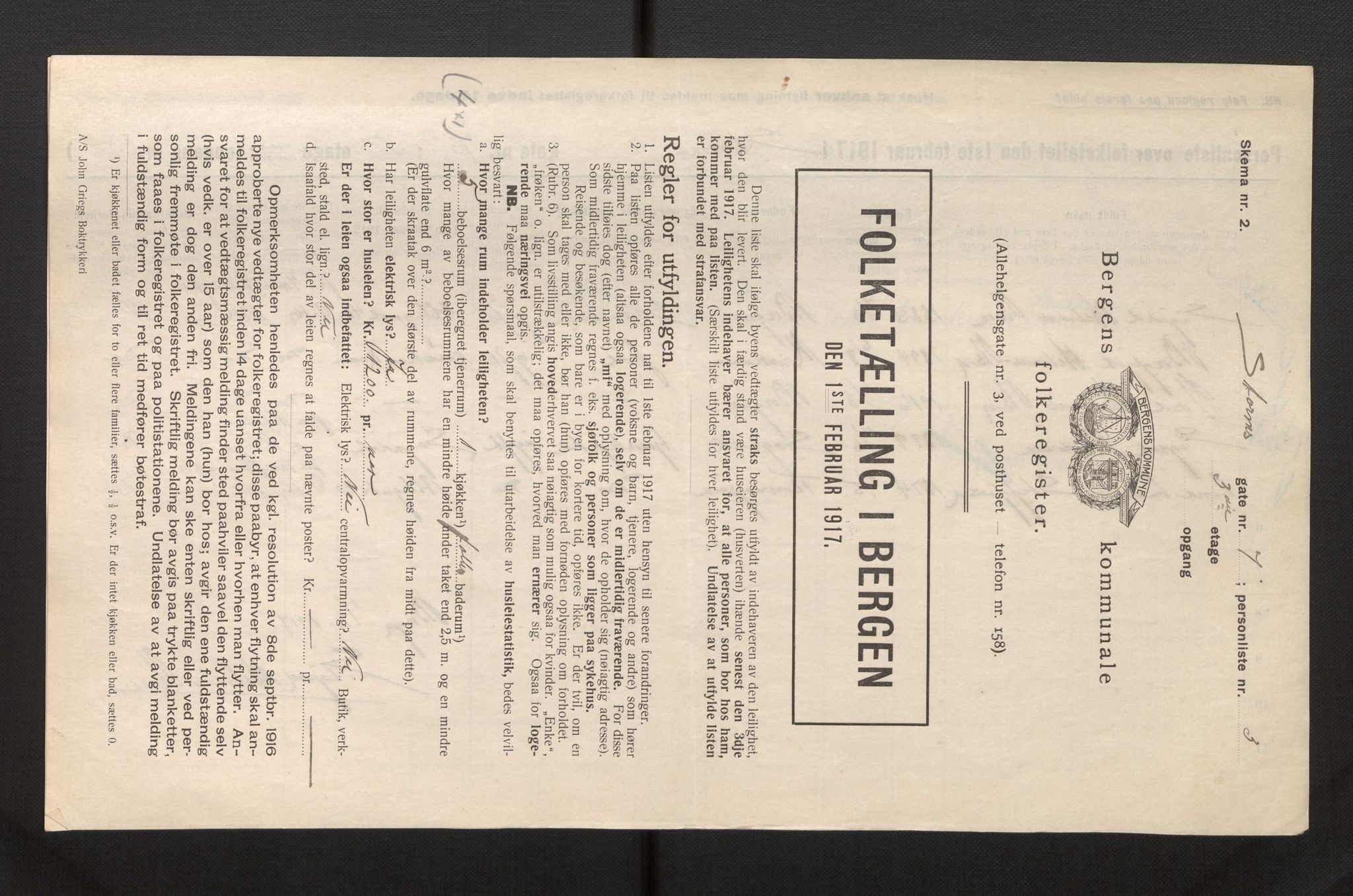 SAB, Municipal Census 1917 for Bergen, 1917, p. 37481