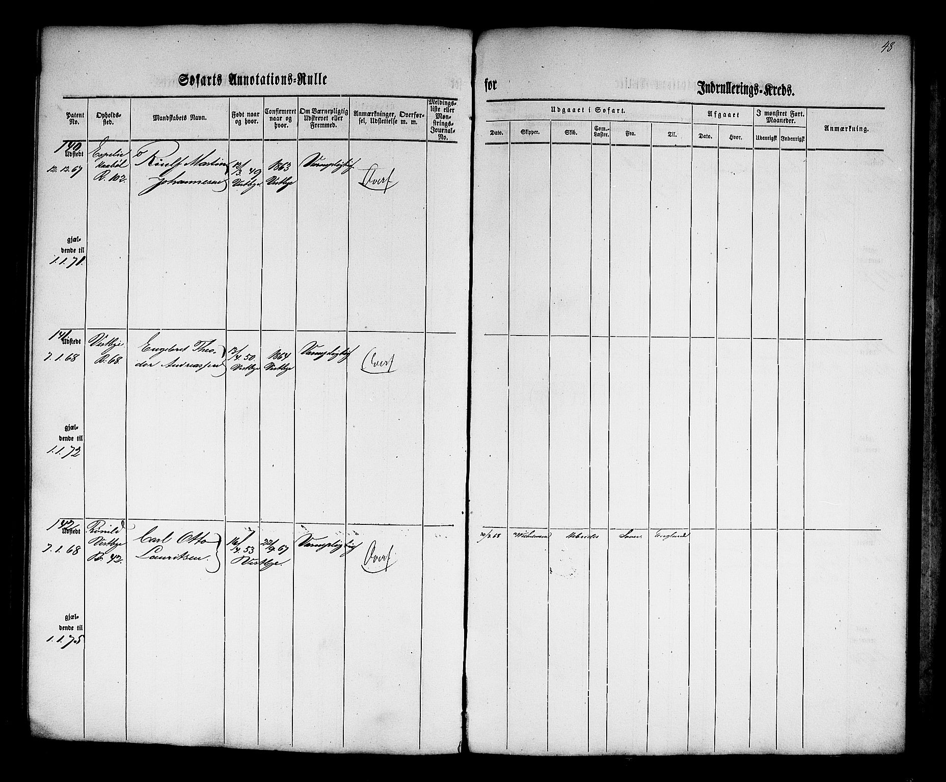 Son mønstringskontor, AV/SAO-A-10569e/F/Fc/Fca/L0001: Annotasjonsrulle, 1860-1868, p. 53