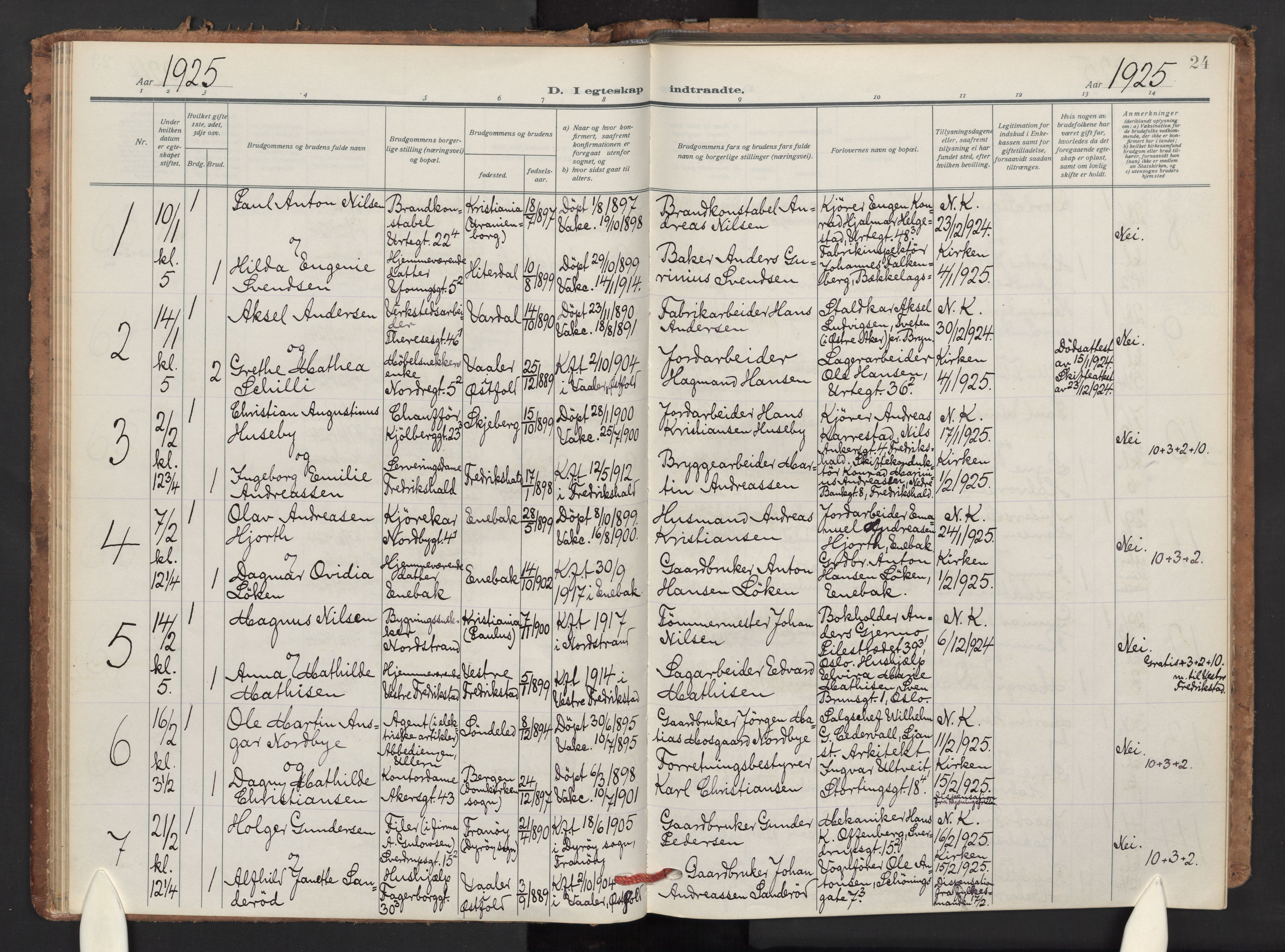 Jakob prestekontor Kirkebøker, AV/SAO-A-10850/F/Fa/L0018: Parish register (official) no. 18, 1923-1936, p. 24