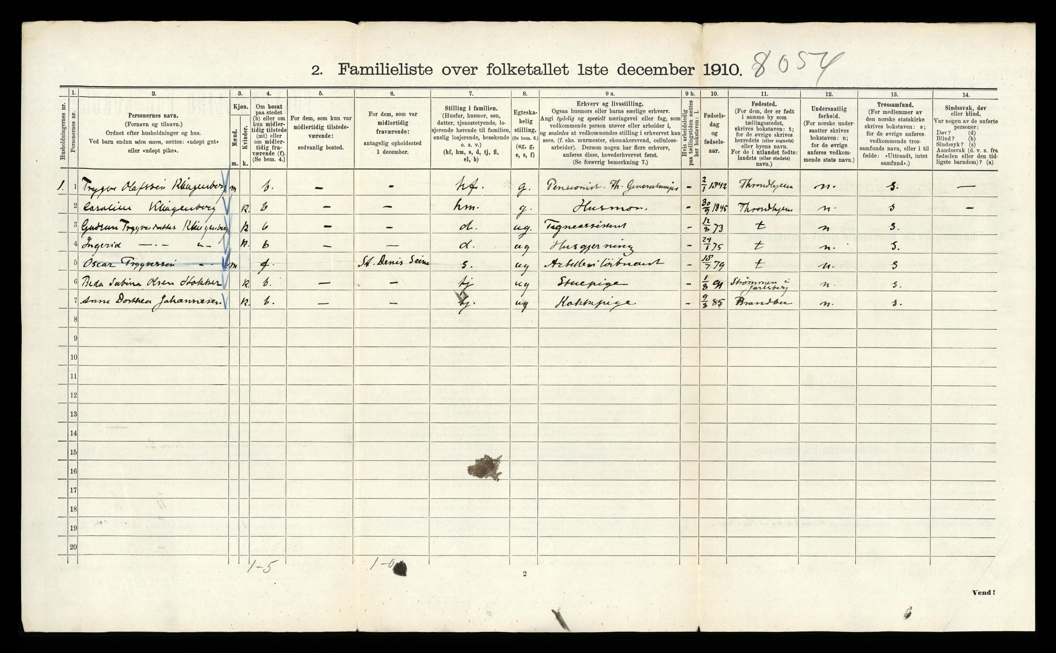 RA, 1910 census for Kristiania, 1910, p. 69518