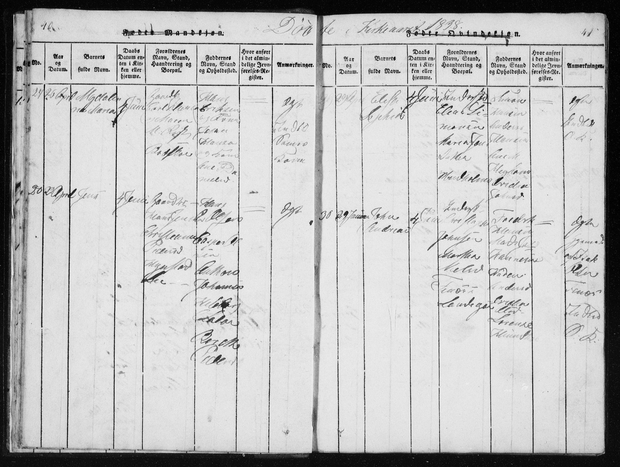 Ministerialprotokoller, klokkerbøker og fødselsregistre - Nordland, AV/SAT-A-1459/801/L0027: Parish register (copy) no. 801C02, 1835-1845, p. 40-41