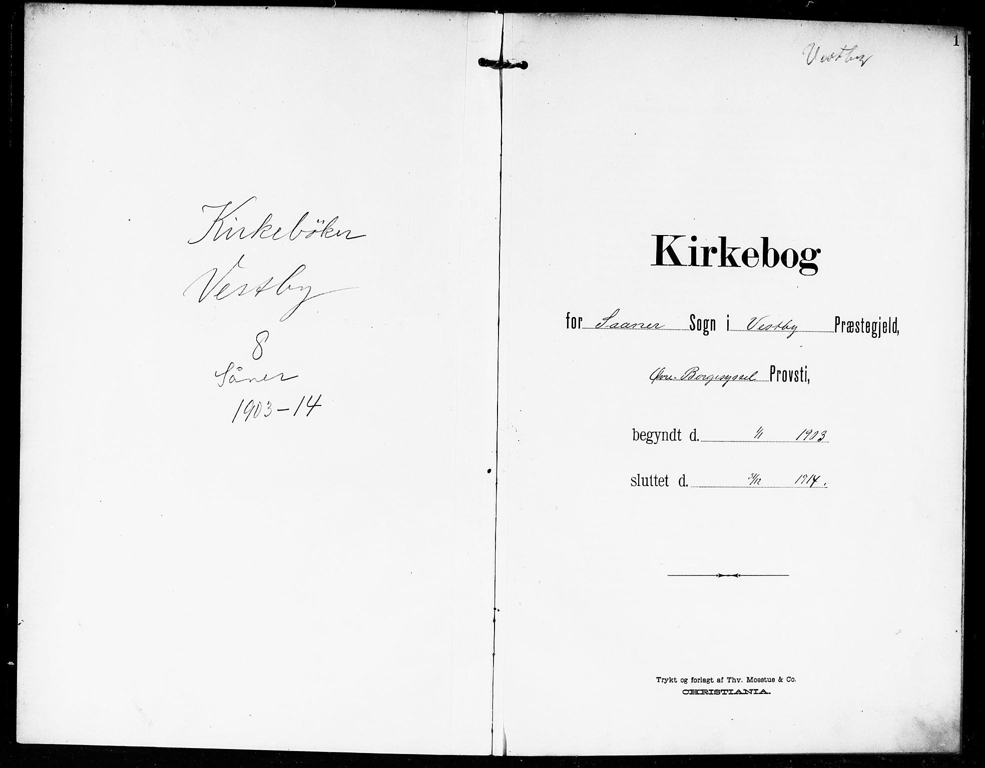 Vestby prestekontor Kirkebøker, SAO/A-10893/G/Gb/L0002: Parish register (copy) no. II 2, 1903-1914, p. 1