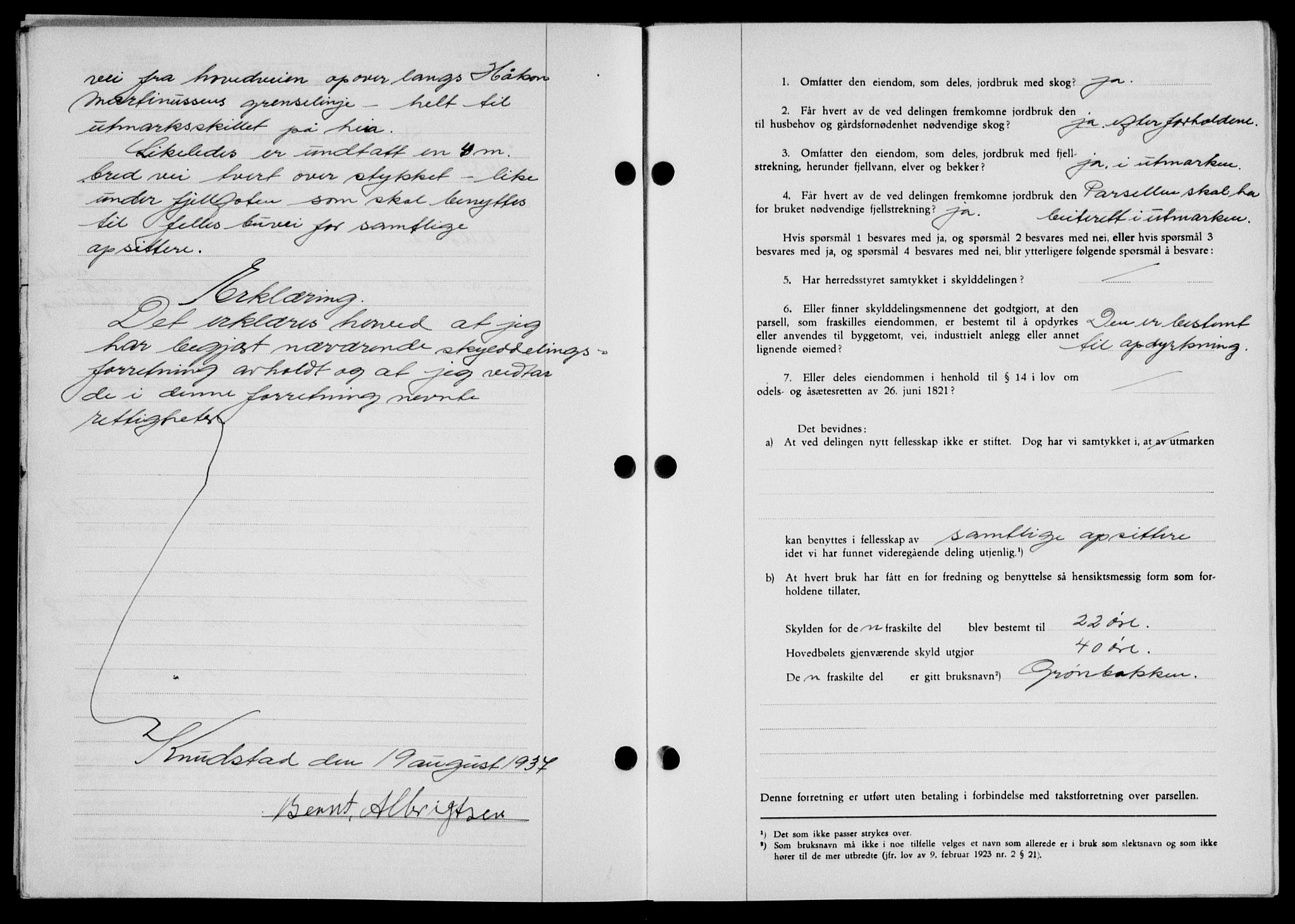 Lofoten sorenskriveri, SAT/A-0017/1/2/2C/L0003a: Mortgage book no. 3a, 1937-1938, Diary no: : 77/1938