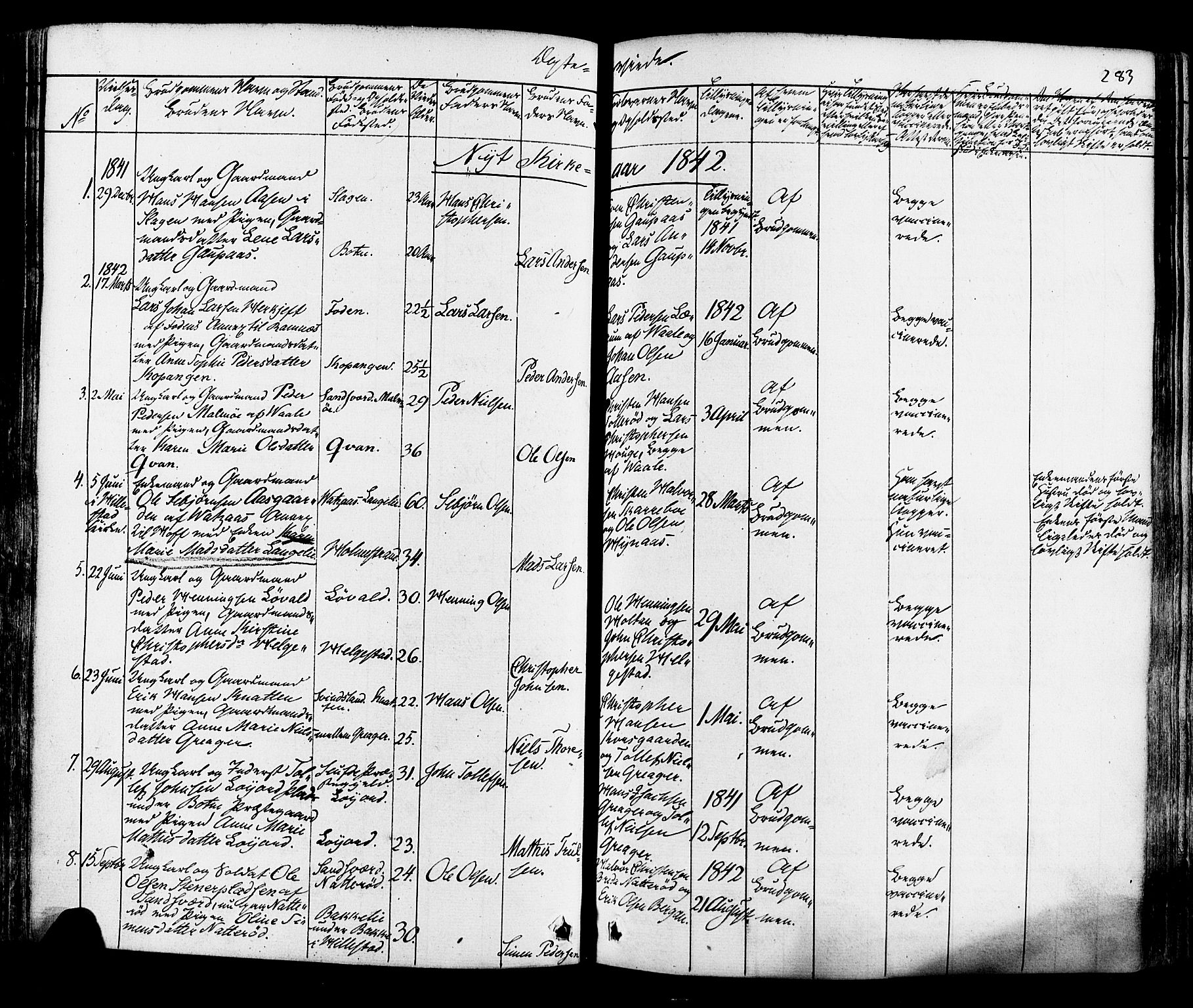 Botne kirkebøker, AV/SAKO-A-340/F/Fa/L0006: Parish register (official) no. I 6, 1836-1877, p. 283