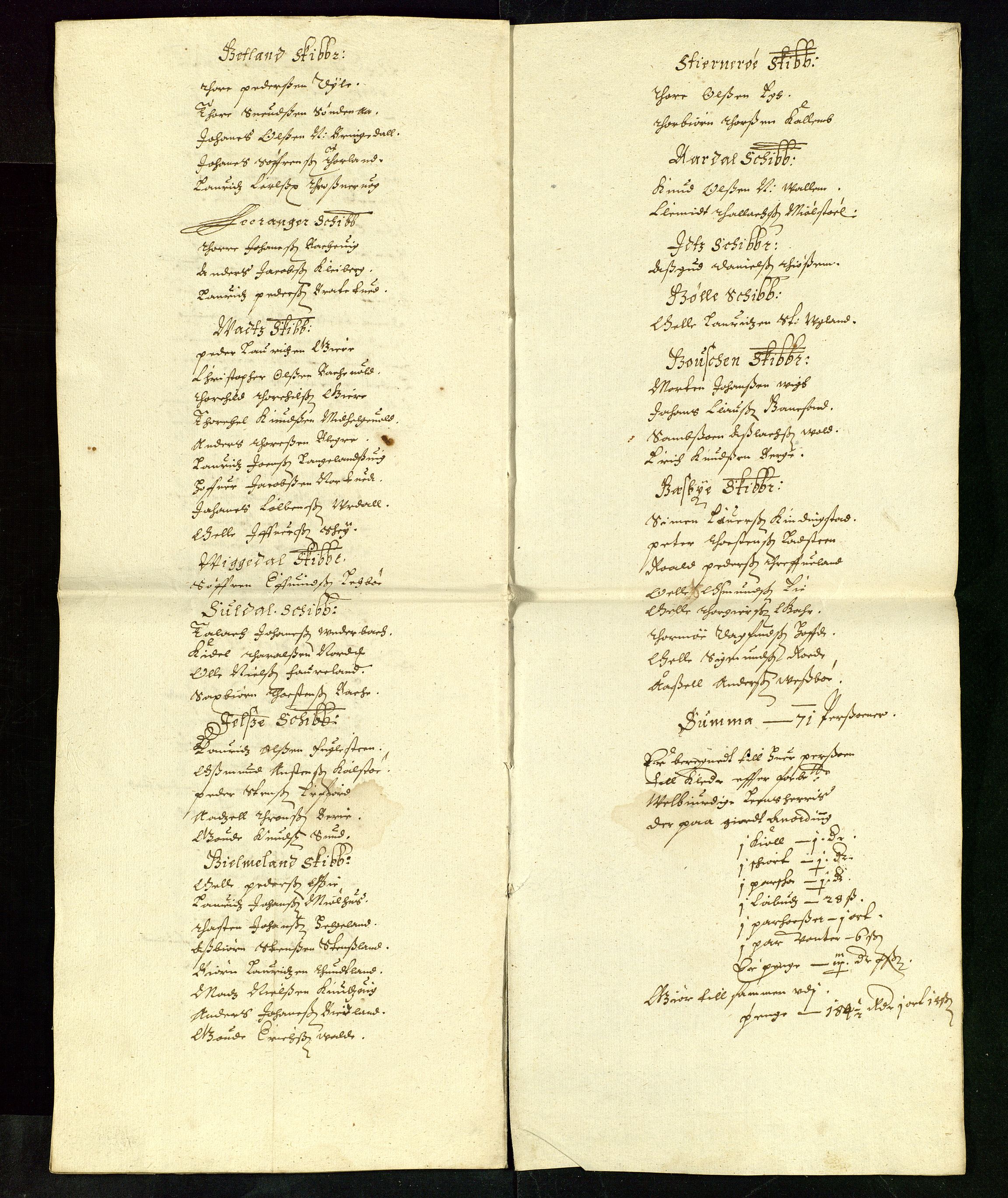 Stavanger len, AV/SAST-A-101870/Ob/L0025: Diverse, 1644-1661, p. 154