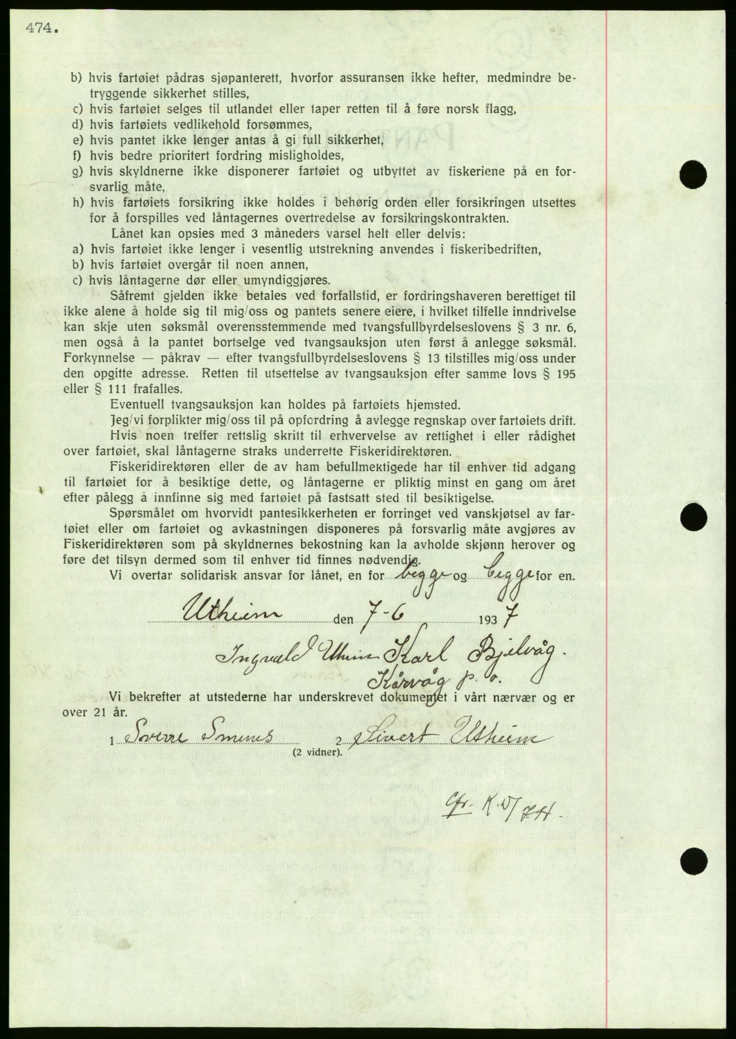 Nordmøre sorenskriveri, AV/SAT-A-4132/1/2/2Ca/L0091: Mortgage book no. B81, 1937-1937, Diary no: : 1526/1937