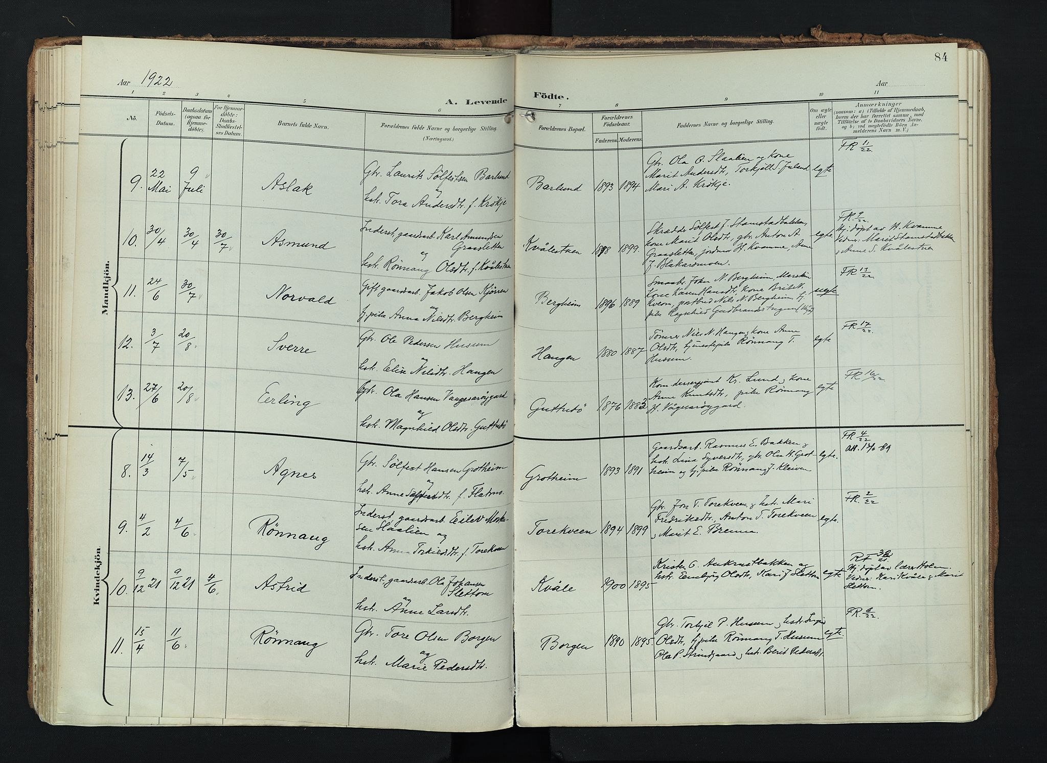 Lom prestekontor, SAH/PREST-070/K/L0010: Parish register (official) no. 10, 1899-1926, p. 84