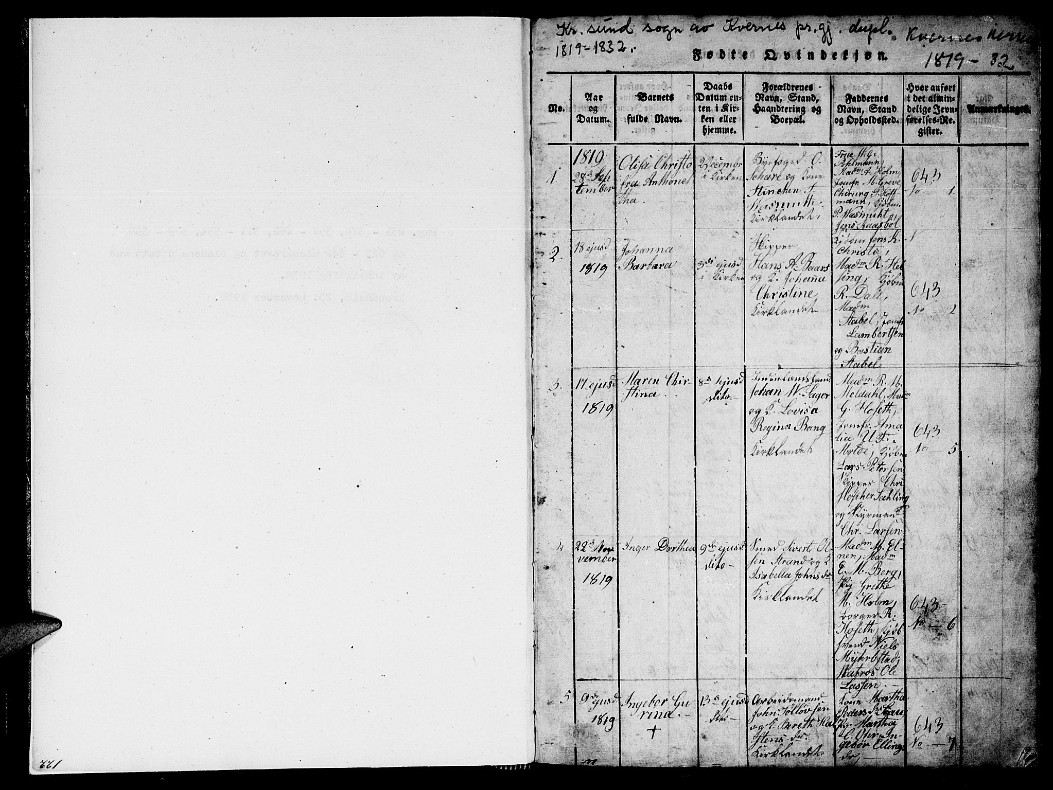 Ministerialprotokoller, klokkerbøker og fødselsregistre - Møre og Romsdal, SAT/A-1454/572/L0856: Parish register (copy) no. 572C01, 1819-1832, p. 0-1