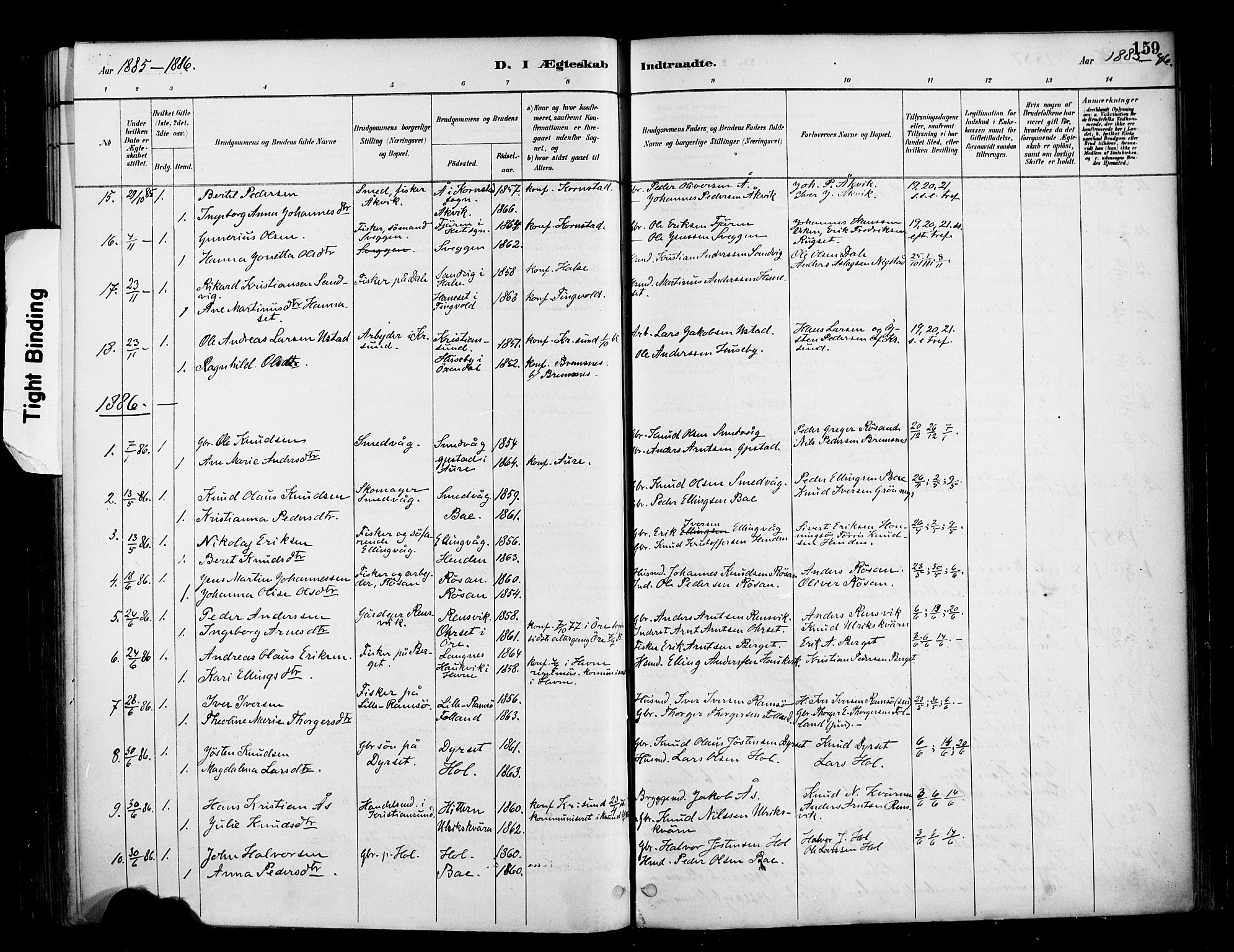 Ministerialprotokoller, klokkerbøker og fødselsregistre - Møre og Romsdal, SAT/A-1454/569/L0819: Parish register (official) no. 569A05, 1885-1899, p. 159