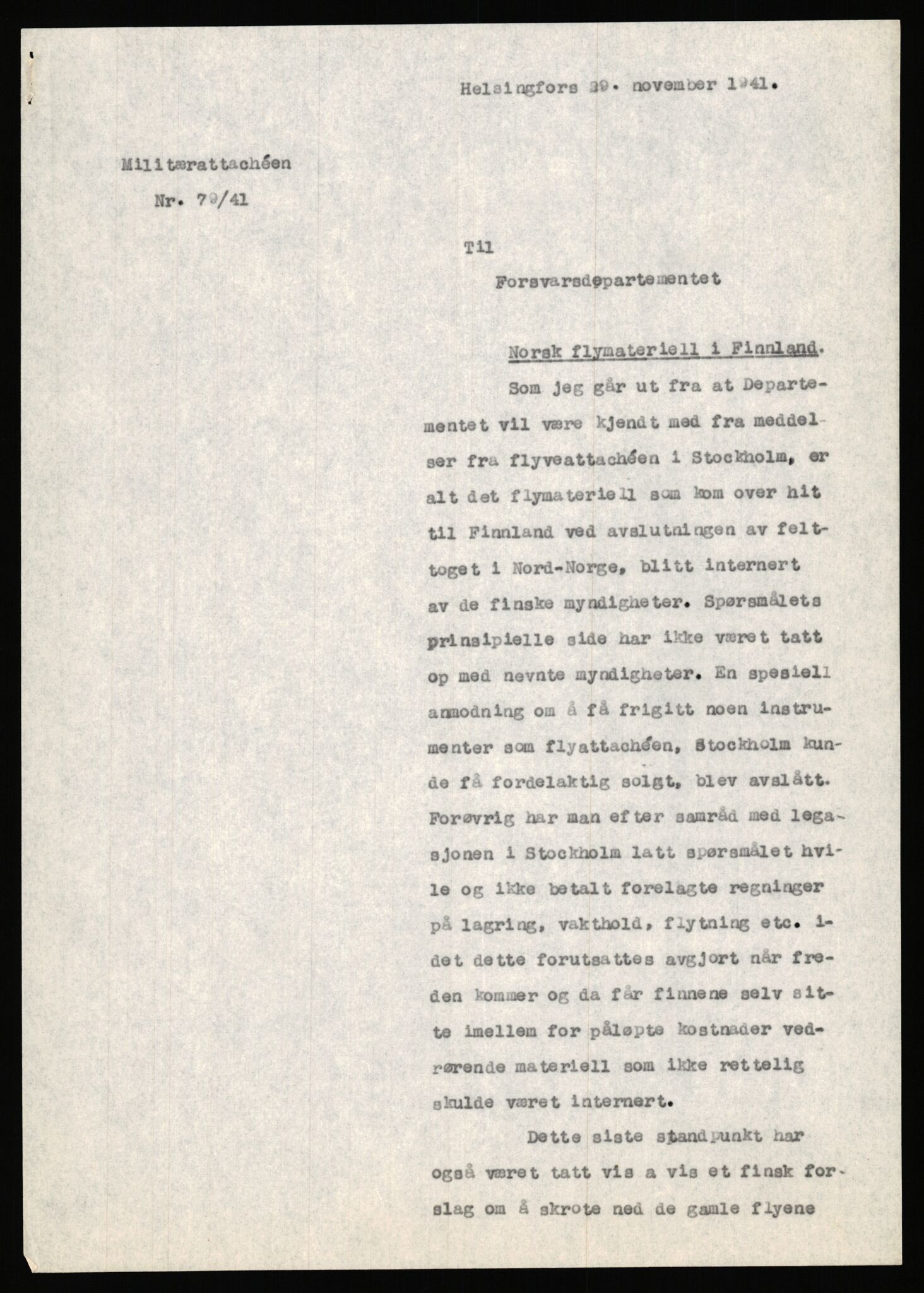 Forsvaret, Forsvarets krigshistoriske avdeling, AV/RA-RAFA-2017/Y/Ya/L0006: II-C-11-11,2 - Utenriksdepartementet.  Legasjonen i Helsingfors., 1940-1946, p. 121