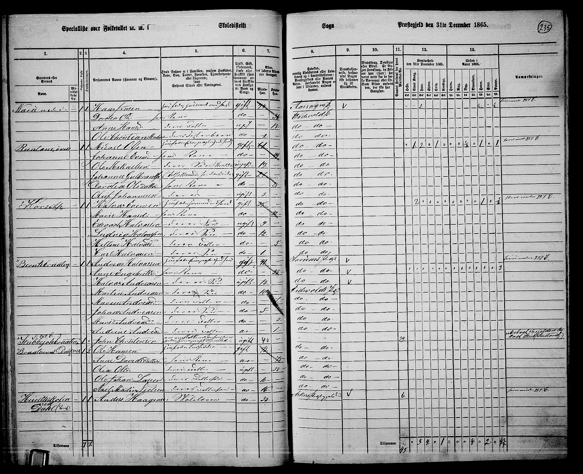 RA, 1865 census for Eidsvoll, 1865, p. 210