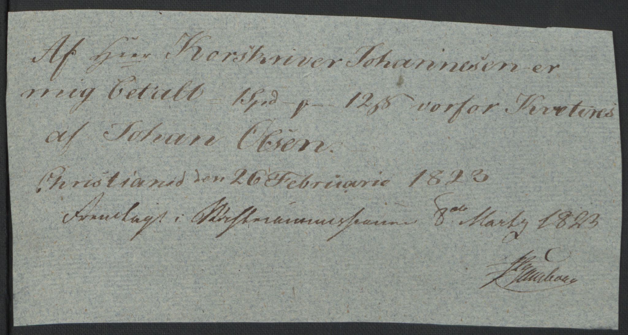 Forsvaret, Generalauditøren, AV/RA-RAFA-1772/F/Fj/Fjb/L0005: Skifter 1818 - 1823, 1818-1823, p. 207