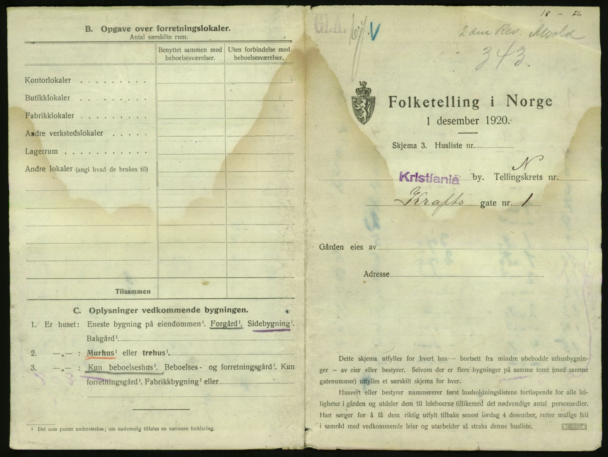 SAO, 1920 census for Kristiania, 1920, p. 55524