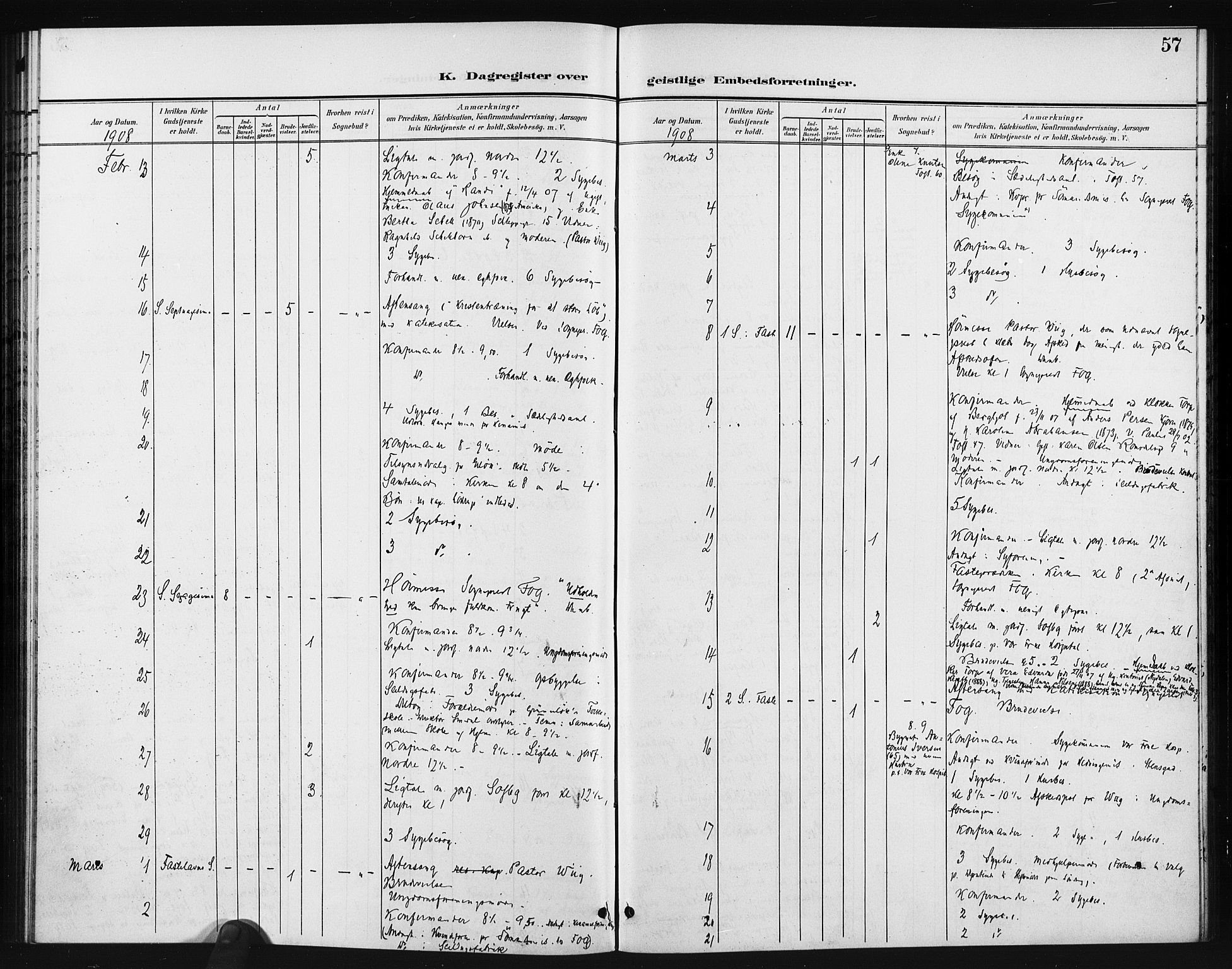 Paulus prestekontor Kirkebøker, AV/SAO-A-10871/I/Ia/L0001: Diary records no. I 1, 1901-1913, p. 57