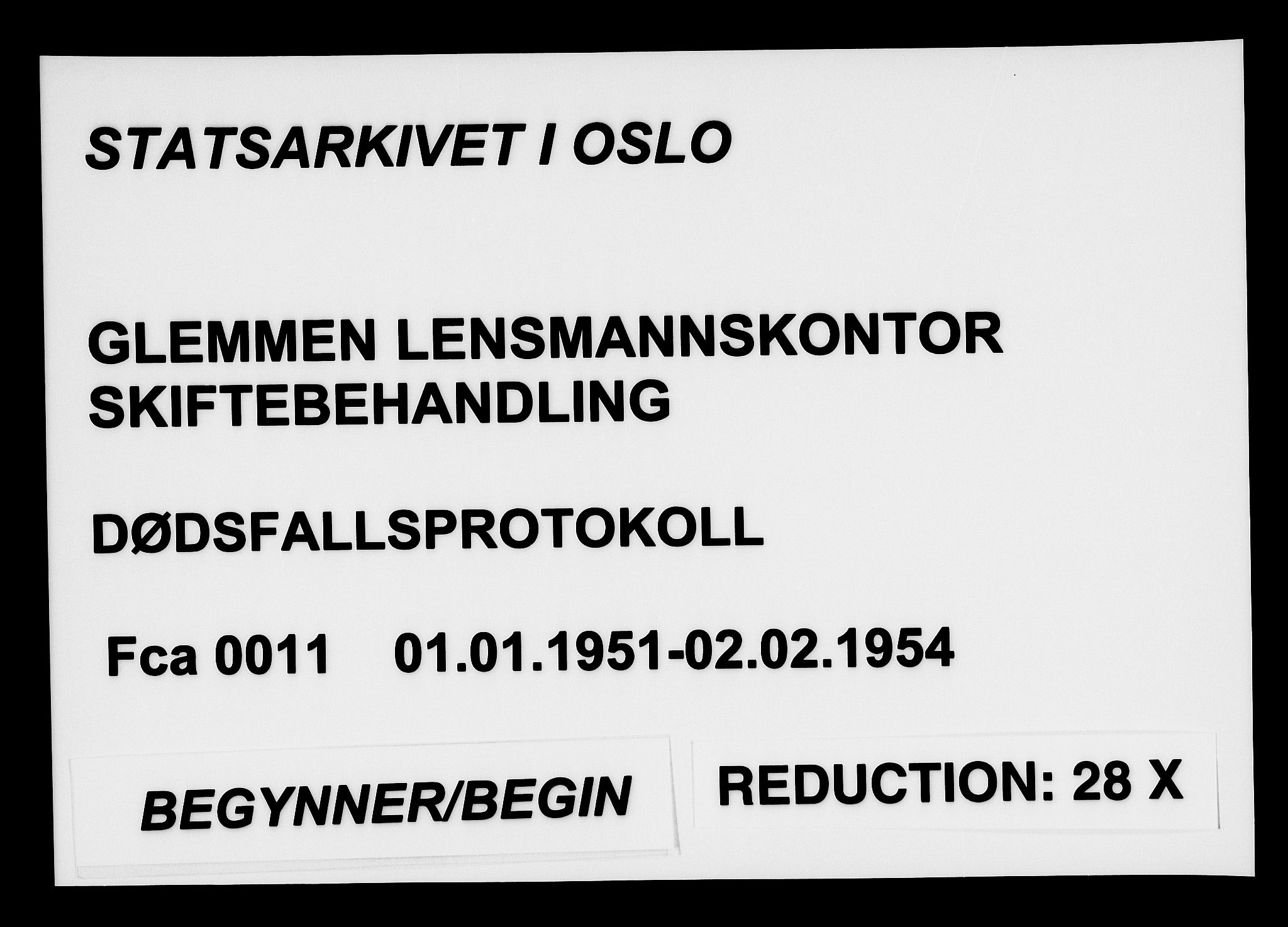 Glemmen lensmannskontor, SAO/A-10123/H/Ha/Haa/L0011: Dødsfallsprotokoll, 1951-1954