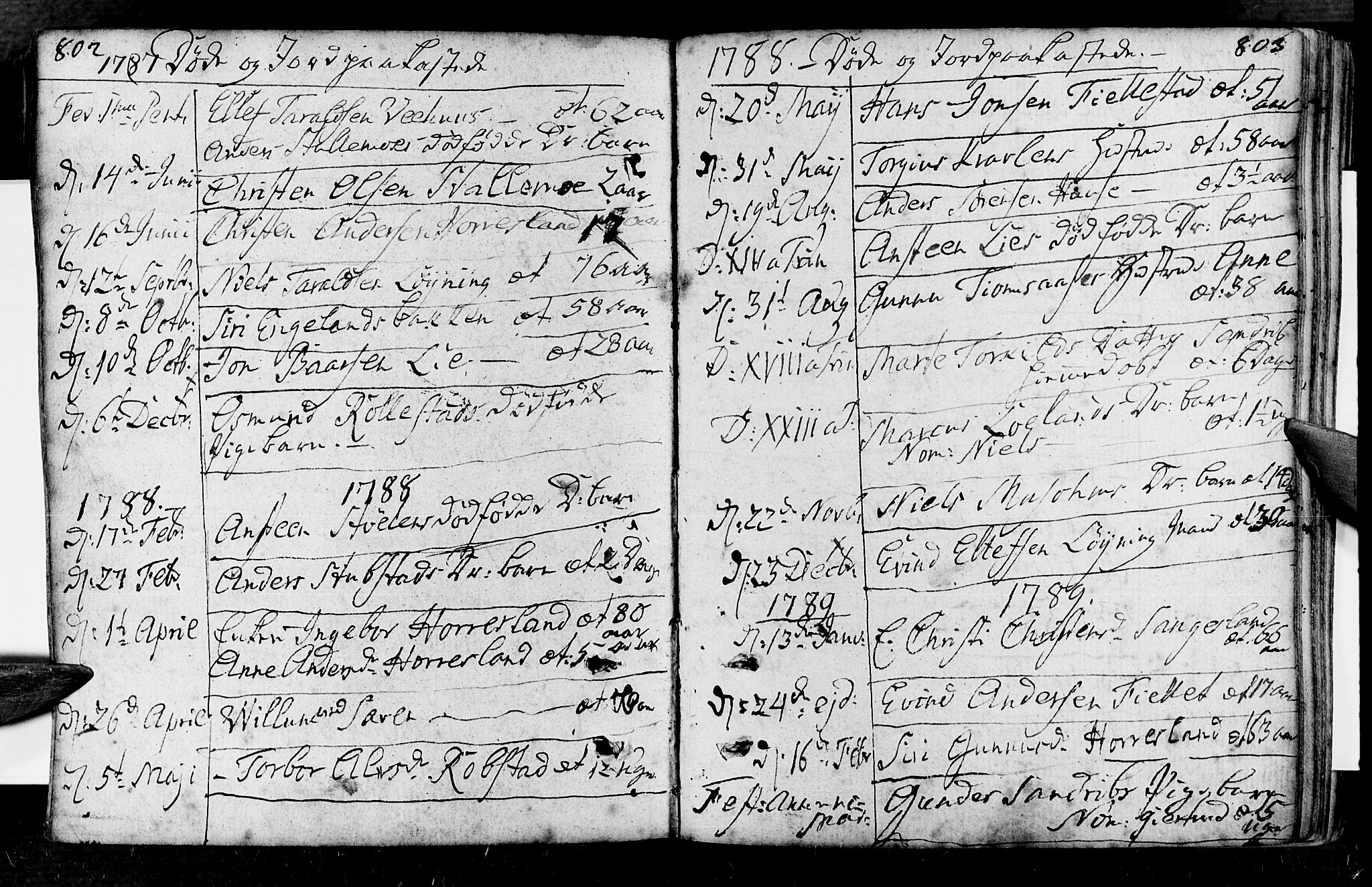 Vennesla sokneprestkontor, AV/SAK-1111-0045/Fa/Fac/L0002: Parish register (official) no. A 2, 1785-1834, p. 802-803