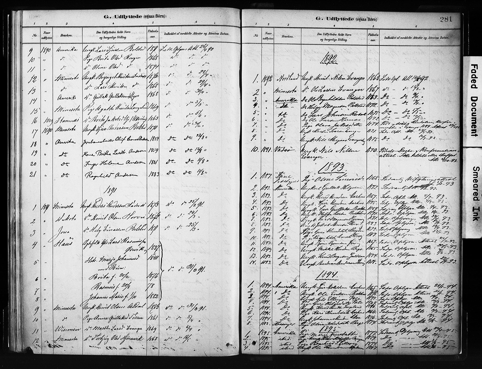 Evanger sokneprestembete, SAB/A-99924: Parish register (official) no. A 1, 1877-1899, p. 281