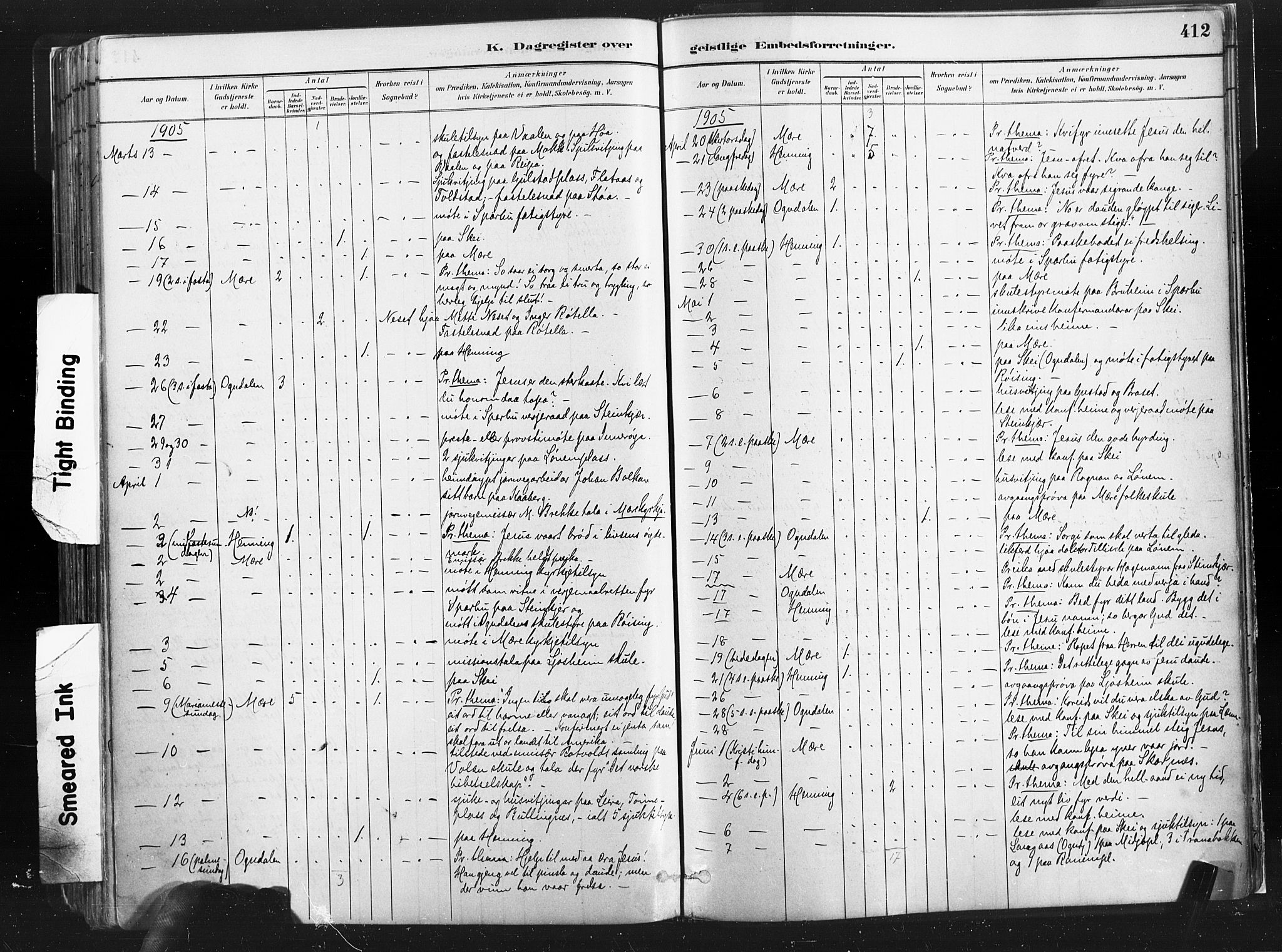 Ministerialprotokoller, klokkerbøker og fødselsregistre - Nord-Trøndelag, SAT/A-1458/735/L0351: Parish register (official) no. 735A10, 1884-1908, p. 412