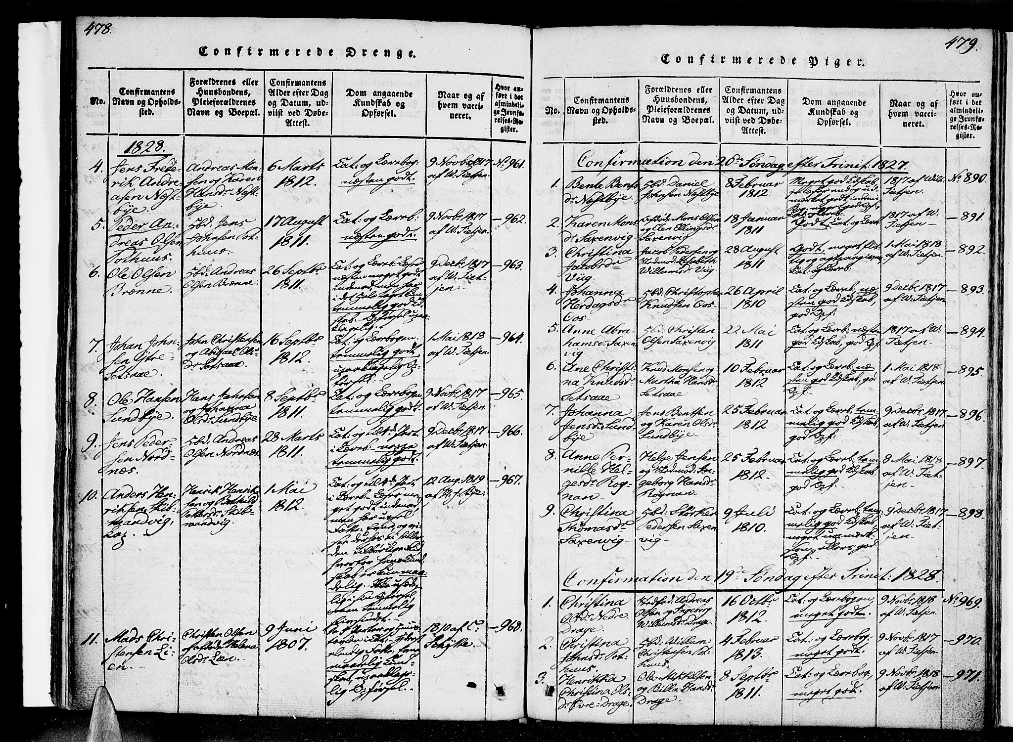 Ministerialprotokoller, klokkerbøker og fødselsregistre - Nordland, AV/SAT-A-1459/847/L0665: Parish register (official) no. 847A05, 1818-1841, p. 478-479