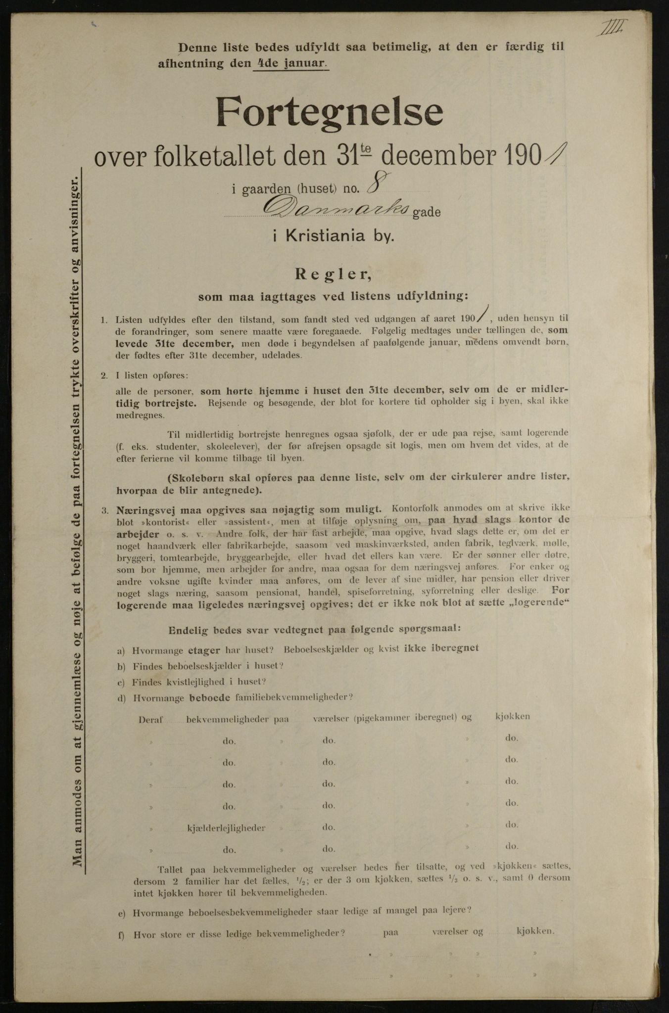 OBA, Municipal Census 1901 for Kristiania, 1901, p. 2352