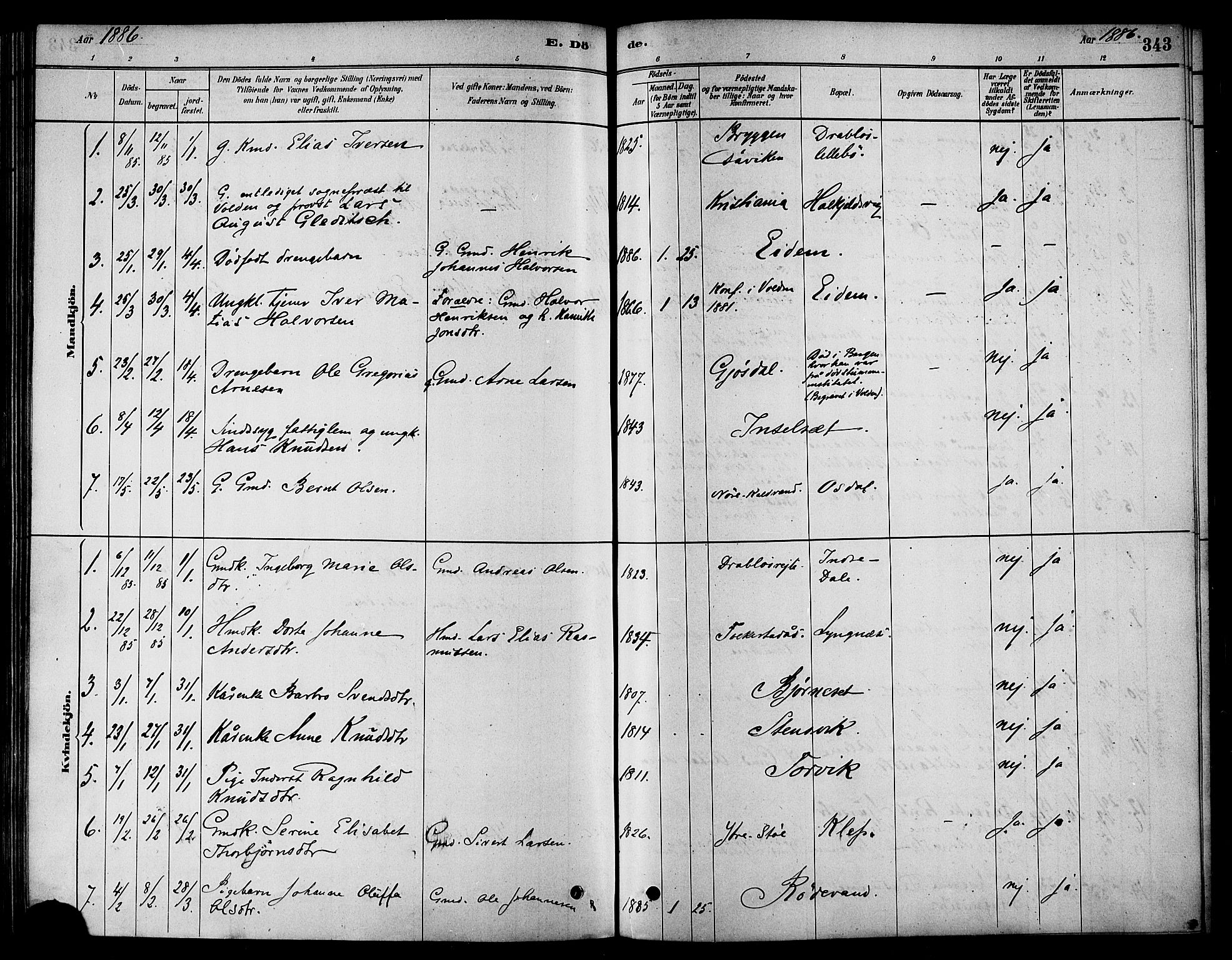 Ministerialprotokoller, klokkerbøker og fødselsregistre - Møre og Romsdal, AV/SAT-A-1454/511/L0141: Parish register (official) no. 511A08, 1878-1890, p. 343