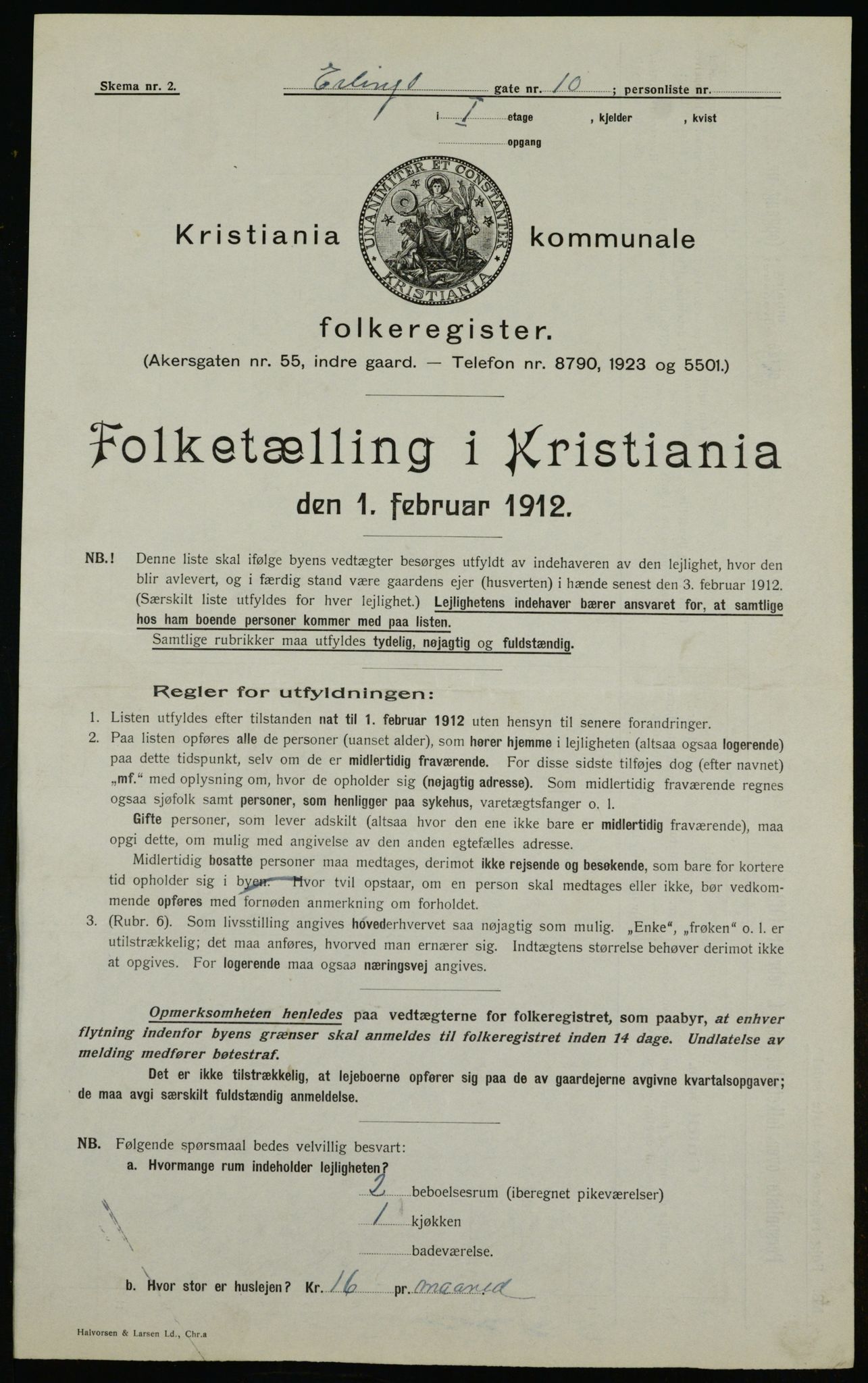 OBA, Municipal Census 1912 for Kristiania, 1912, p. 21961