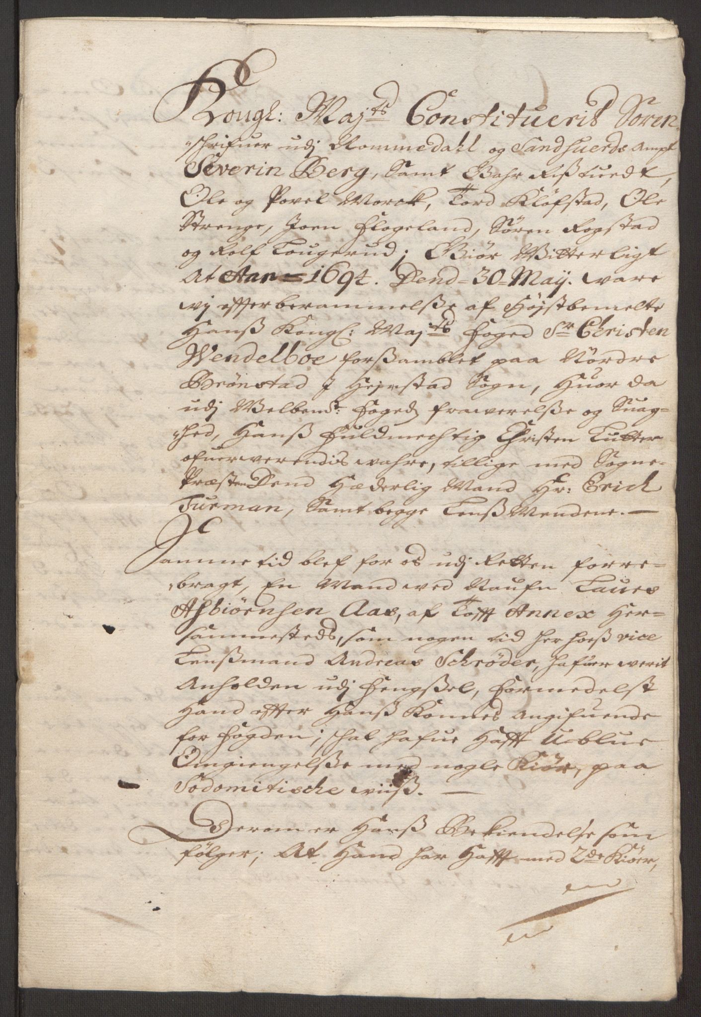 Rentekammeret inntil 1814, Reviderte regnskaper, Fogderegnskap, AV/RA-EA-4092/R24/L1575: Fogderegnskap Numedal og Sandsvær, 1692-1695, p. 474