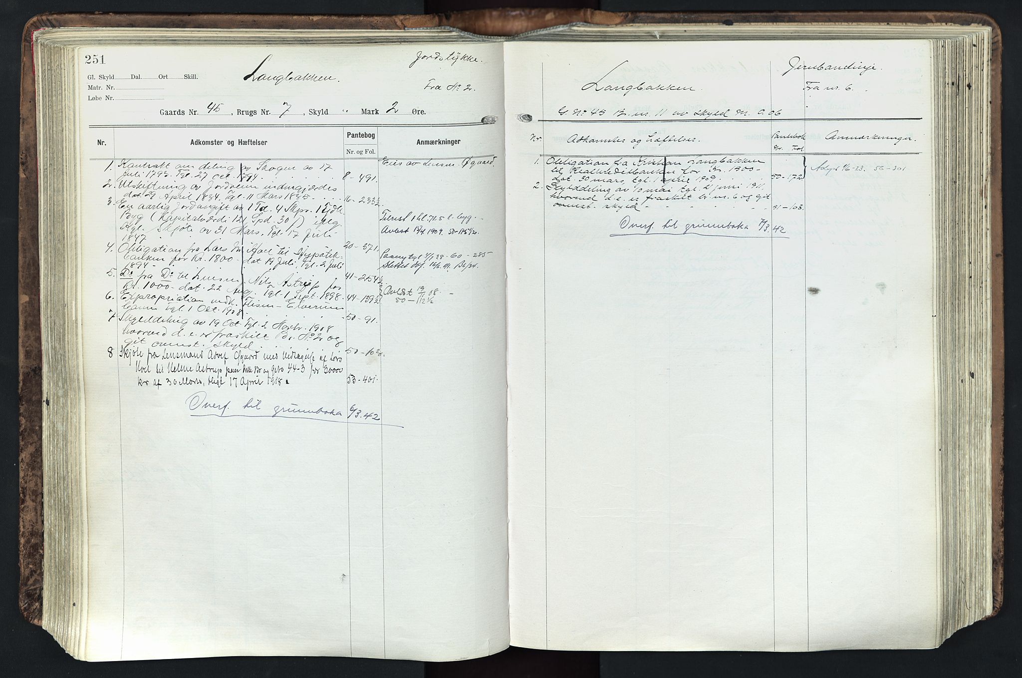 Solør tingrett, AV/SAH-TING-008/H/Ha/Hak/L0003: Mortgage register no. III, 1900-1935, p. 251