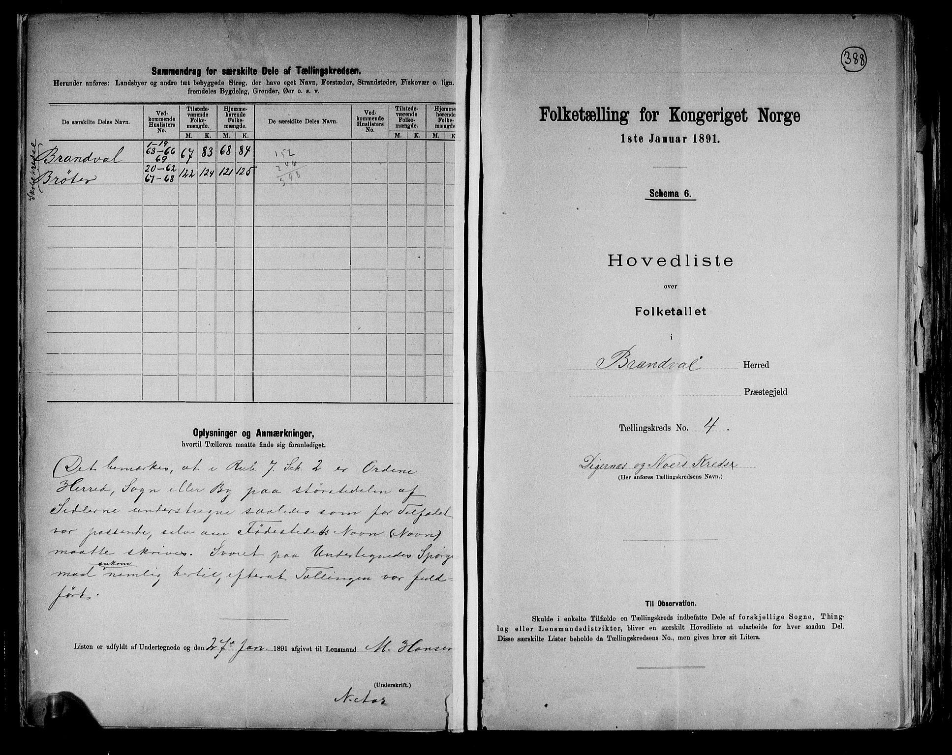 RA, 1891 census for 0422 Brandval, 1891, p. 10