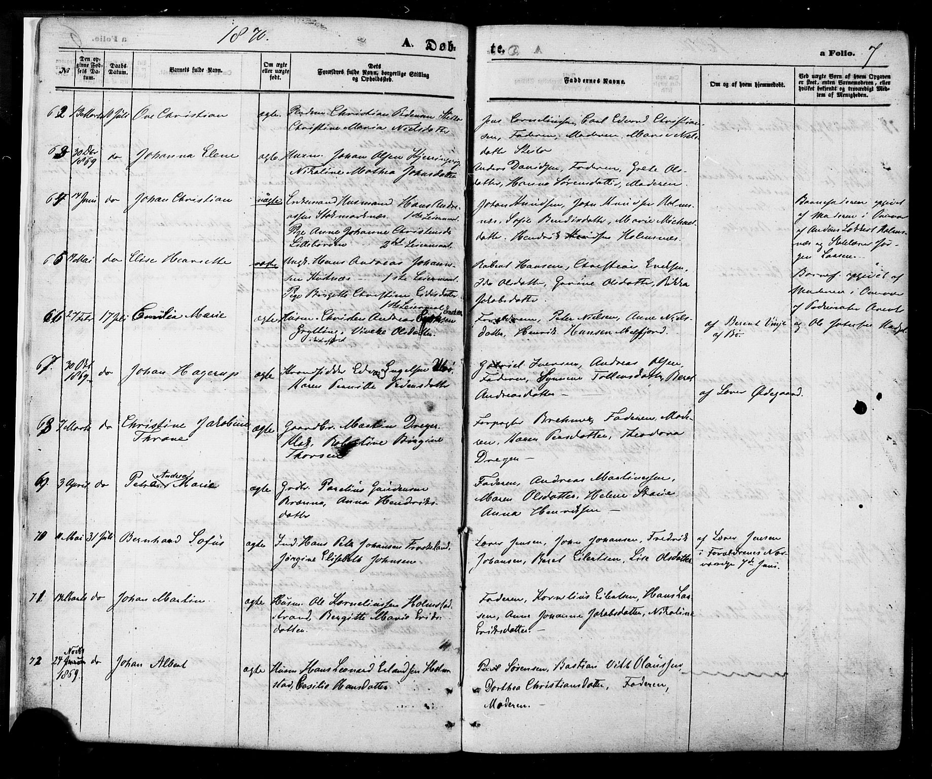 Ministerialprotokoller, klokkerbøker og fødselsregistre - Nordland, SAT/A-1459/888/L1242: Parish register (official) no. 888A08, 1870-1875, p. 7