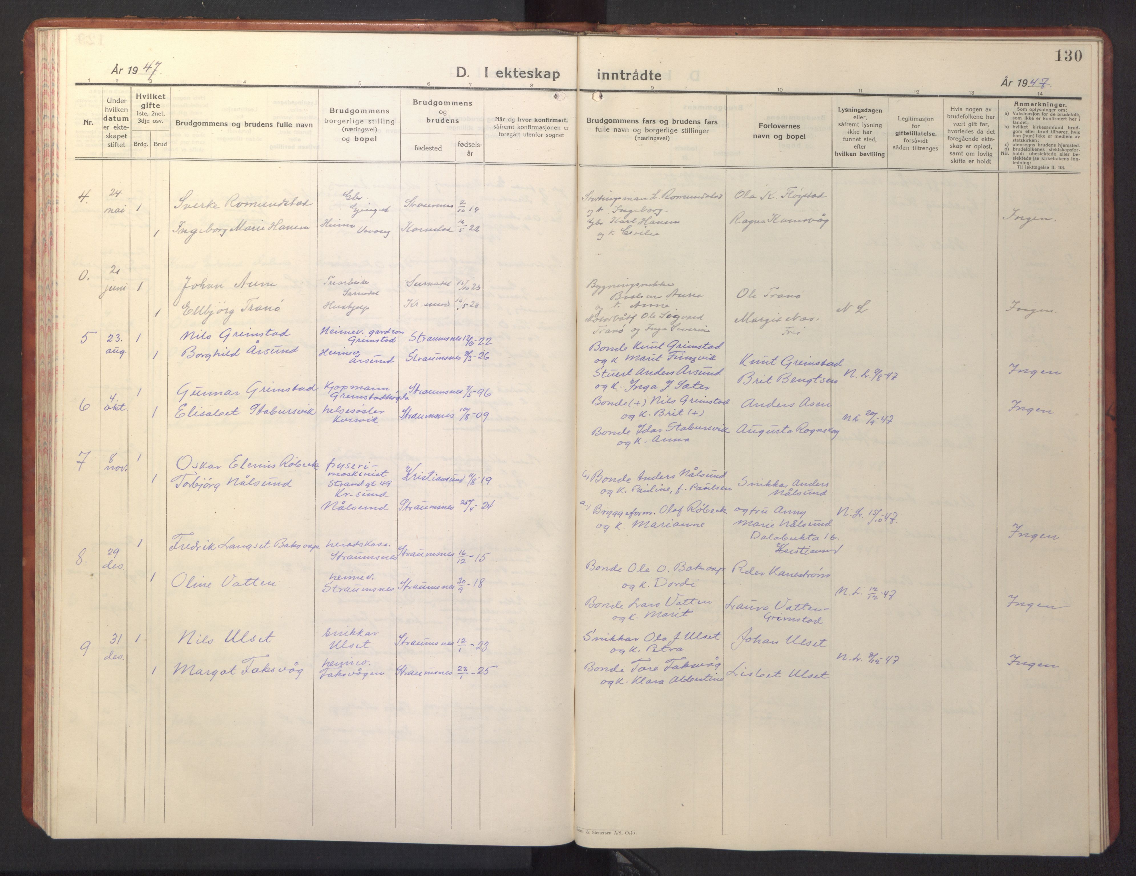 Ministerialprotokoller, klokkerbøker og fødselsregistre - Møre og Romsdal, AV/SAT-A-1454/587/L1002: Parish register (copy) no. 587C02, 1926-1951, p. 130