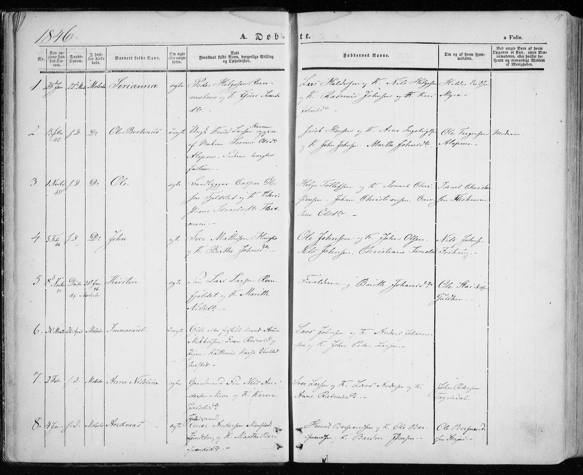 Lenvik sokneprestembete, SATØ/S-1310/H/Ha/Haa/L0006kirke: Parish register (official) no. 6, 1845-1854, p. 19
