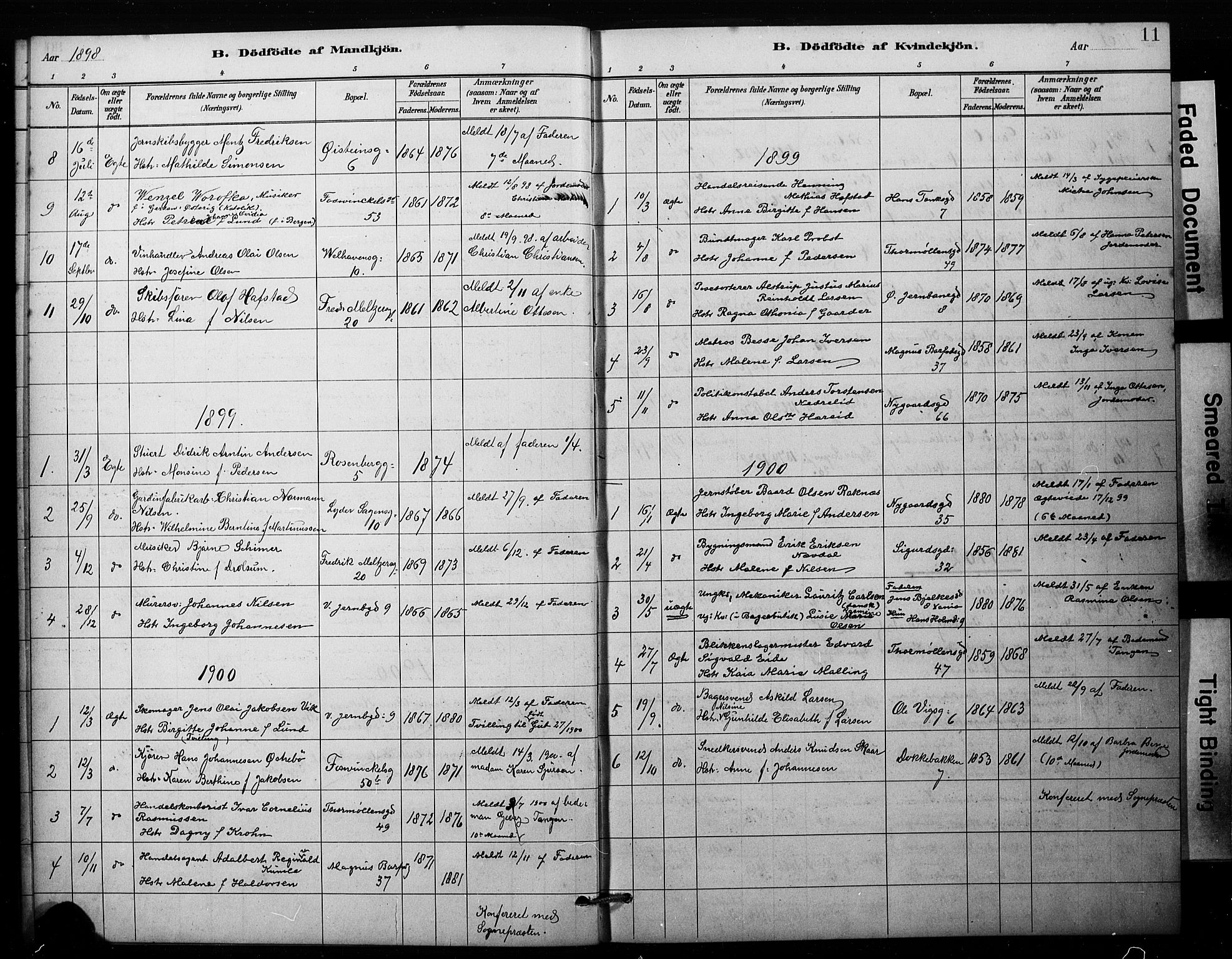 Johanneskirken sokneprestembete, SAB/A-76001/H/Hab: Parish register (copy) no. E 1, 1885-1915, p. 11