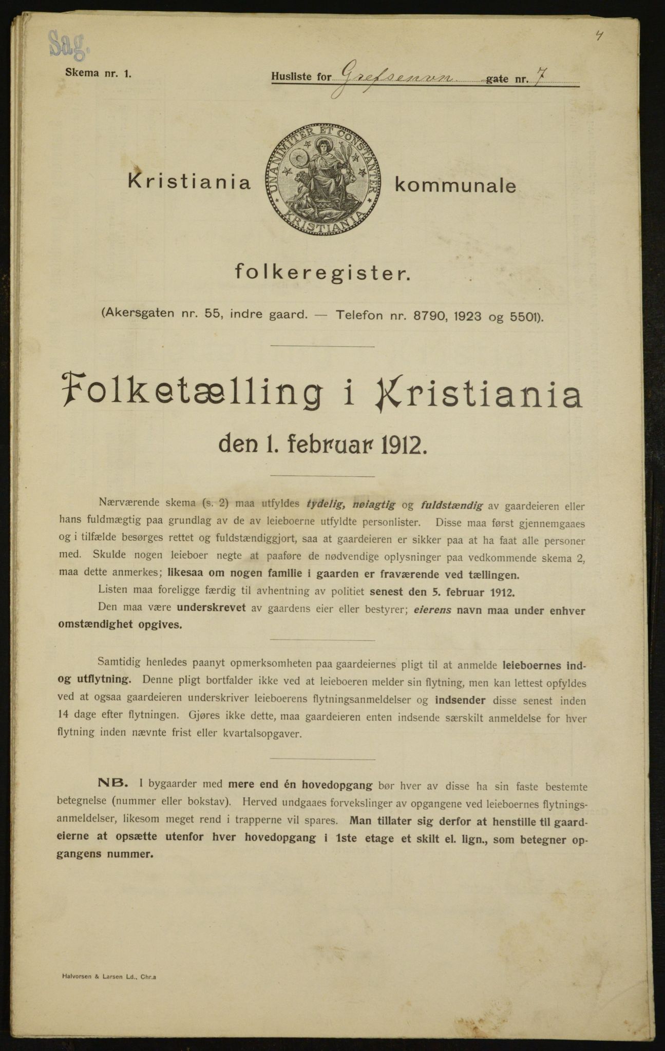 OBA, Municipal Census 1912 for Kristiania, 1912, p. 29336