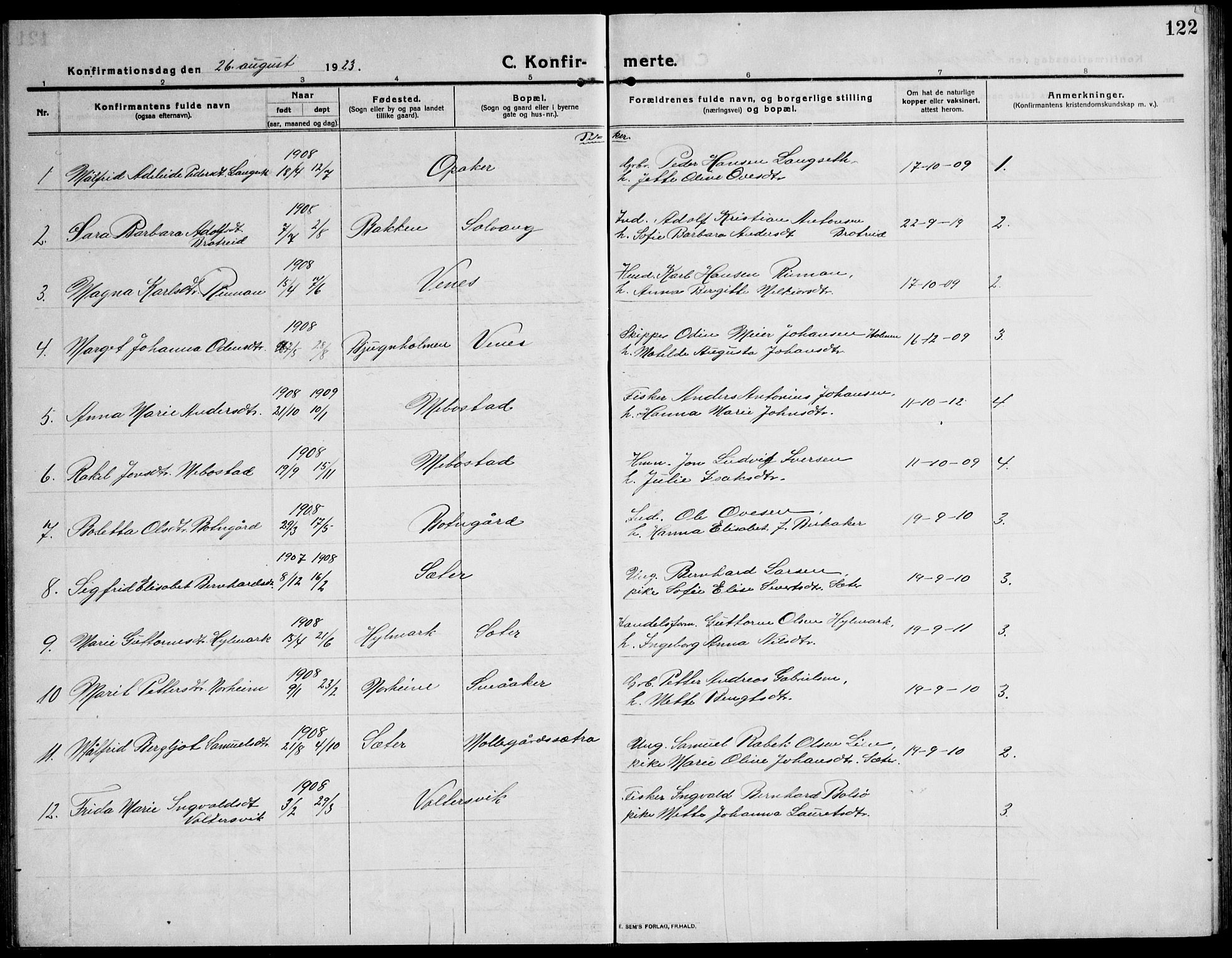 Ministerialprotokoller, klokkerbøker og fødselsregistre - Sør-Trøndelag, SAT/A-1456/651/L0648: Parish register (copy) no. 651C02, 1915-1945, p. 122