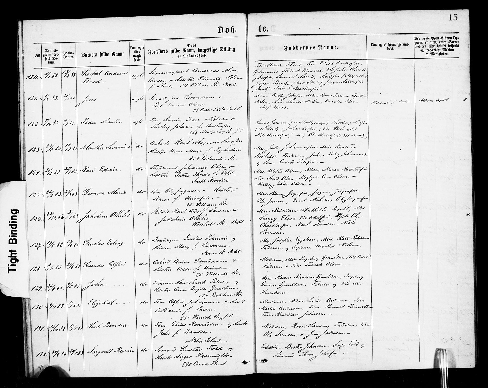 Den norske sjømannsmisjon i utlandet/New York, SAB/SAB/PA-0110/H/Ha/L0001: Parish register (official) no. A 1, 1878-1885, p. 15