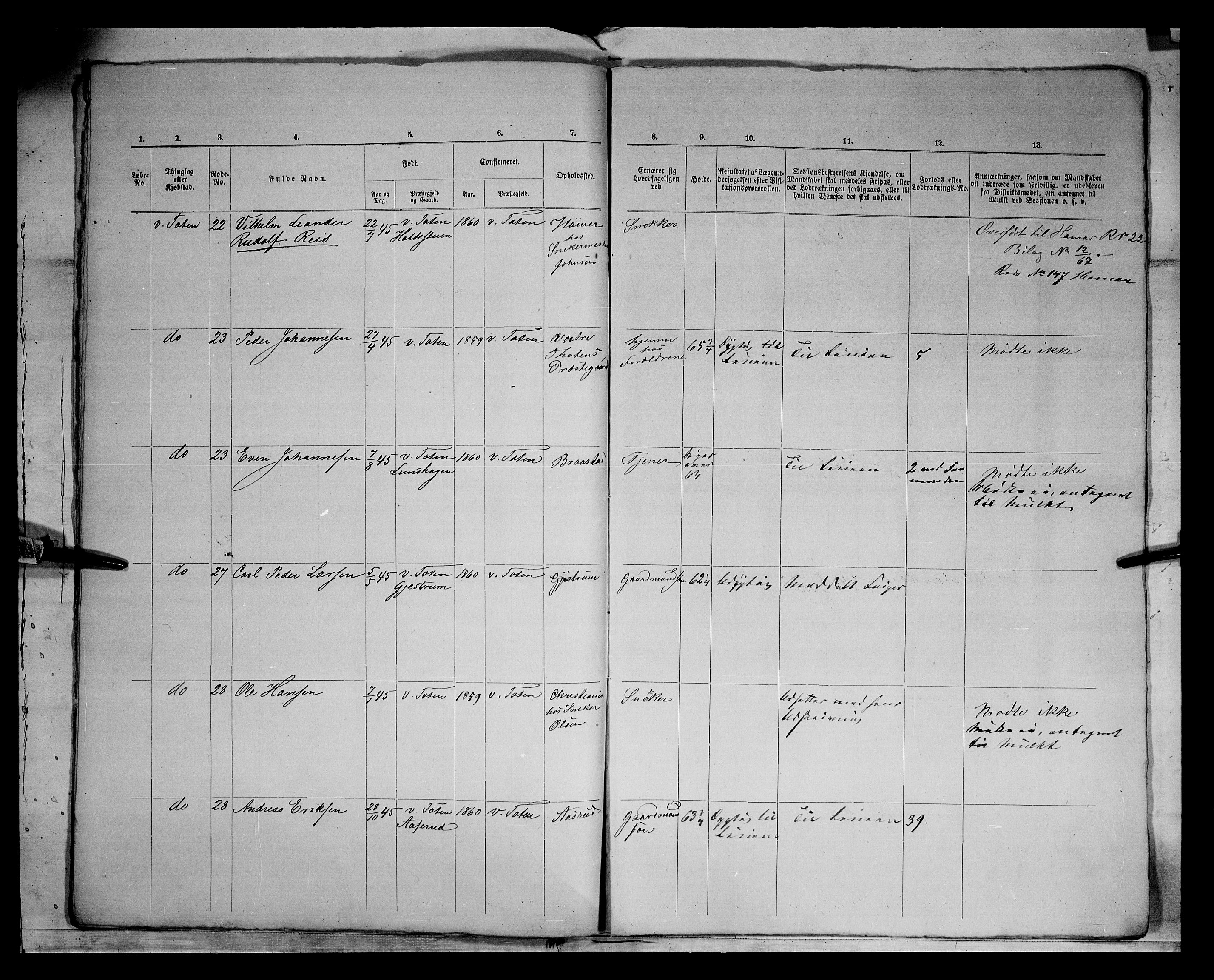 Fylkesmannen i Oppland, AV/SAH-FYO-002/1/K/Kg/L1167: Søndre og Nordre Land, Vestre Toten, 1860-1879, p. 7779