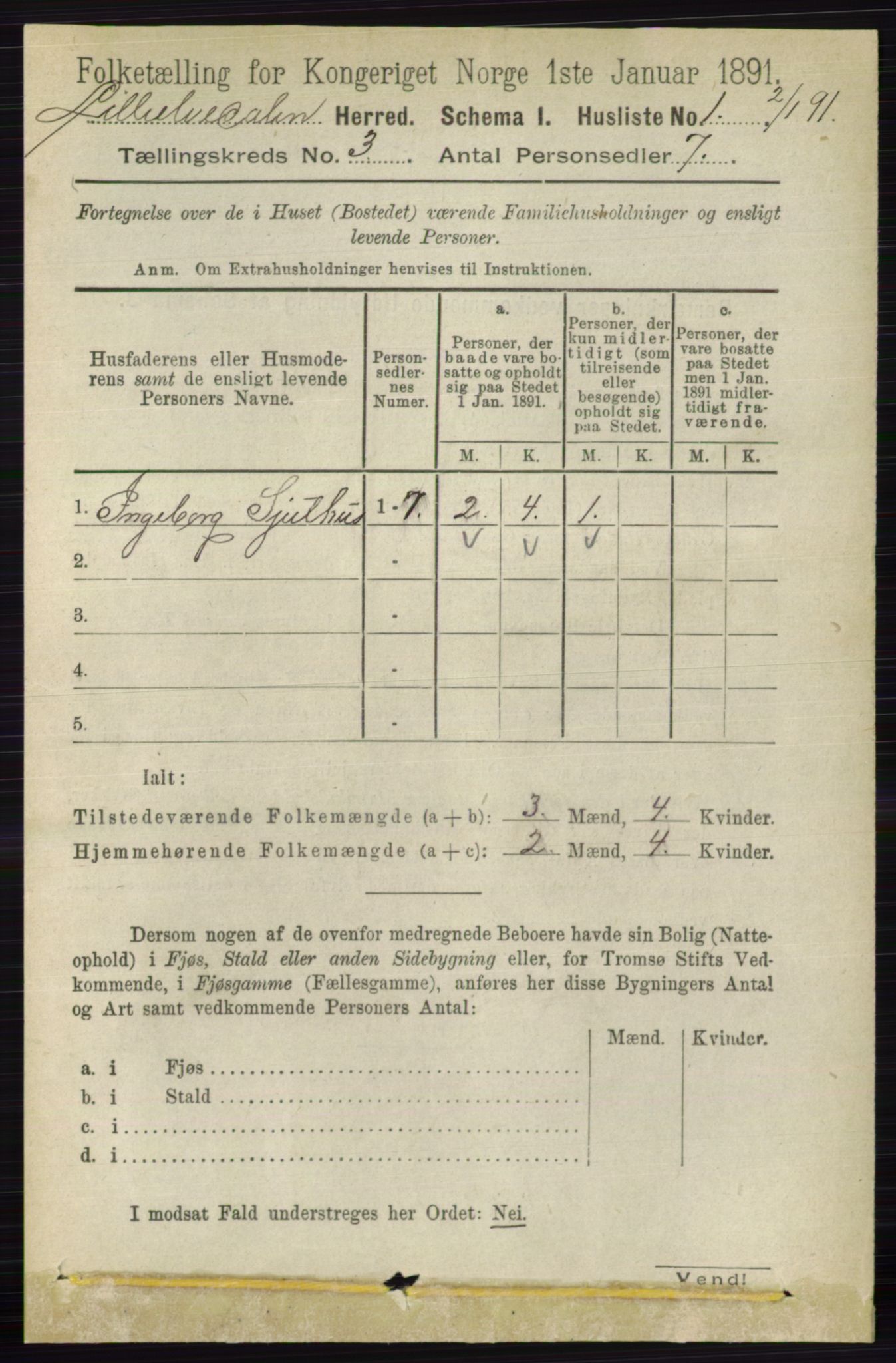 RA, 1891 census for 0438 Lille Elvedalen, 1891, p. 995