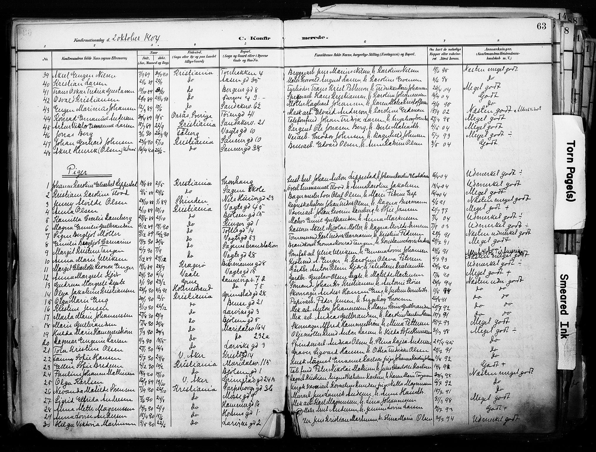 Sagene prestekontor Kirkebøker, AV/SAO-A-10796/F/L0005: Parish register (official) no. 5, 1898-1911, p. 63