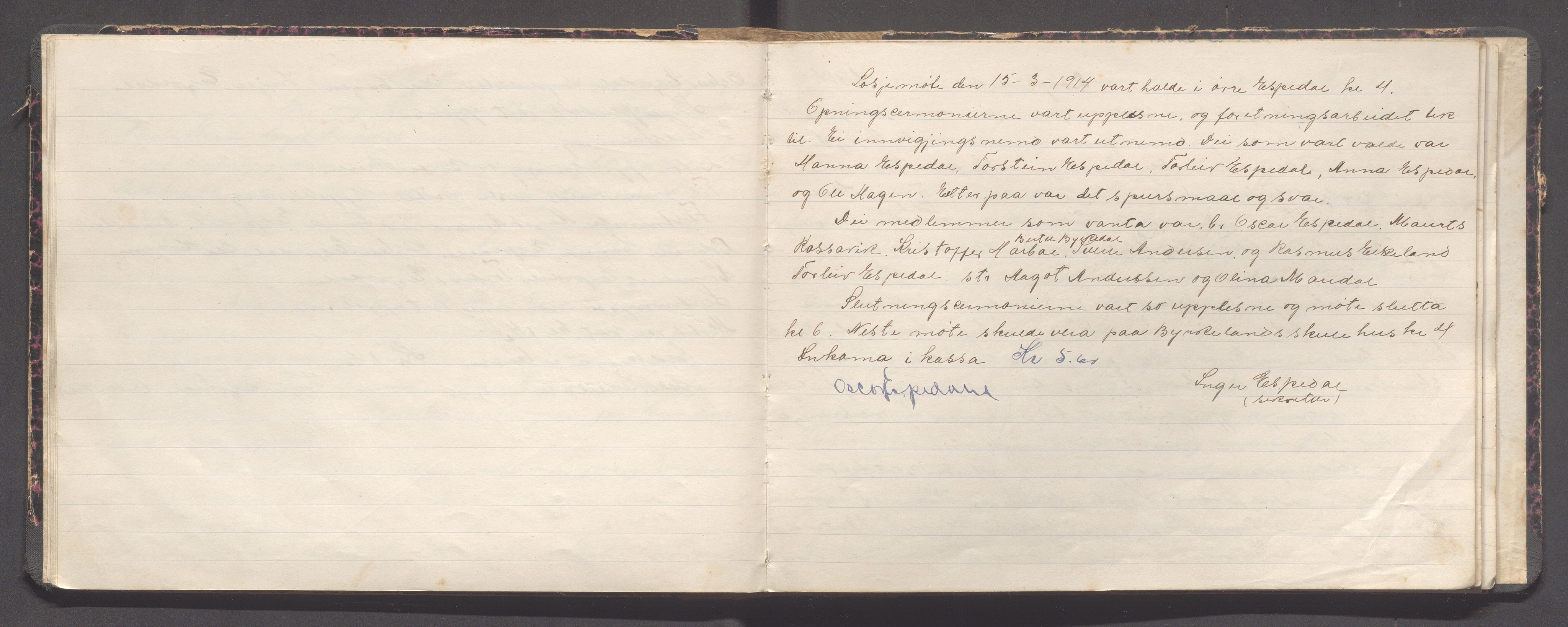 Forsand kommune - PA 5 IOGT-losje Espedalen, Helle (nr.1318), IKAR/K-101641/A/L0001: Møtebok, 1913-1916, p. 11